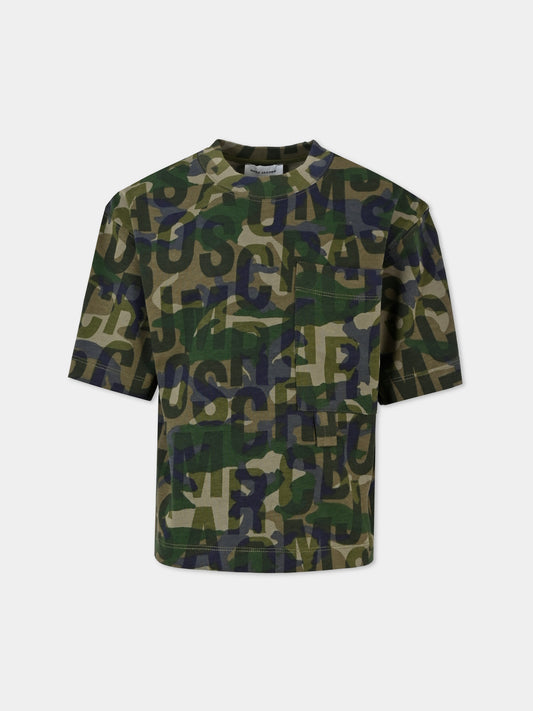 T-shirt multicolor per bambino con logo camouflage,Marc Jacobs,W60286 66K