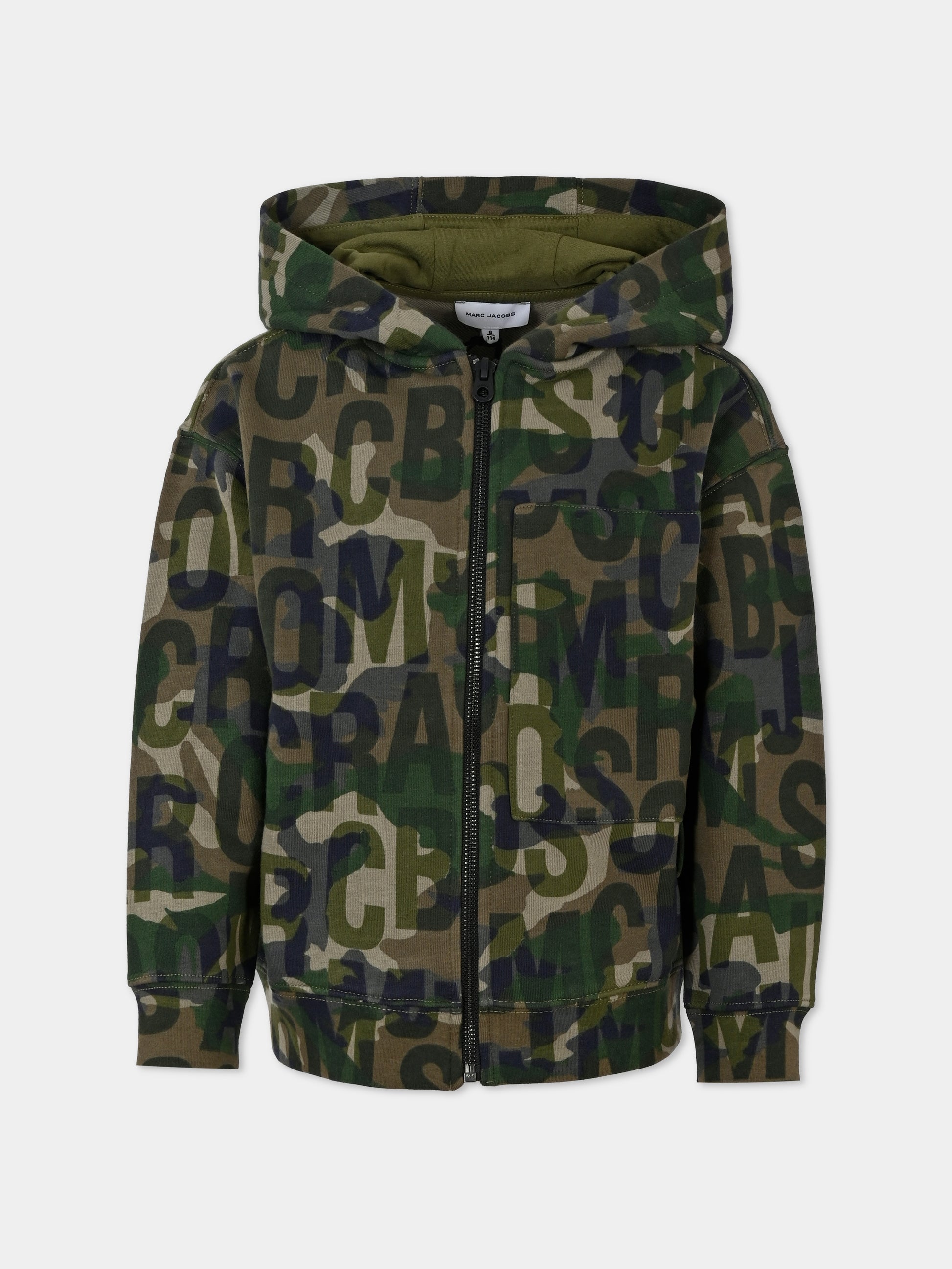 Felpa multicolor per bambino con logo camouflage,Marc Jacobs,W60289 66K