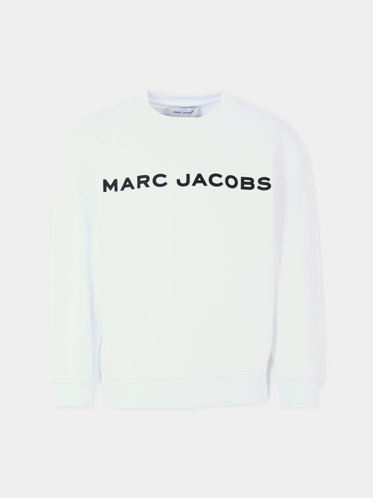 Felpa bianca per bambini con logo,Marc Jacobs,W60319 10P
