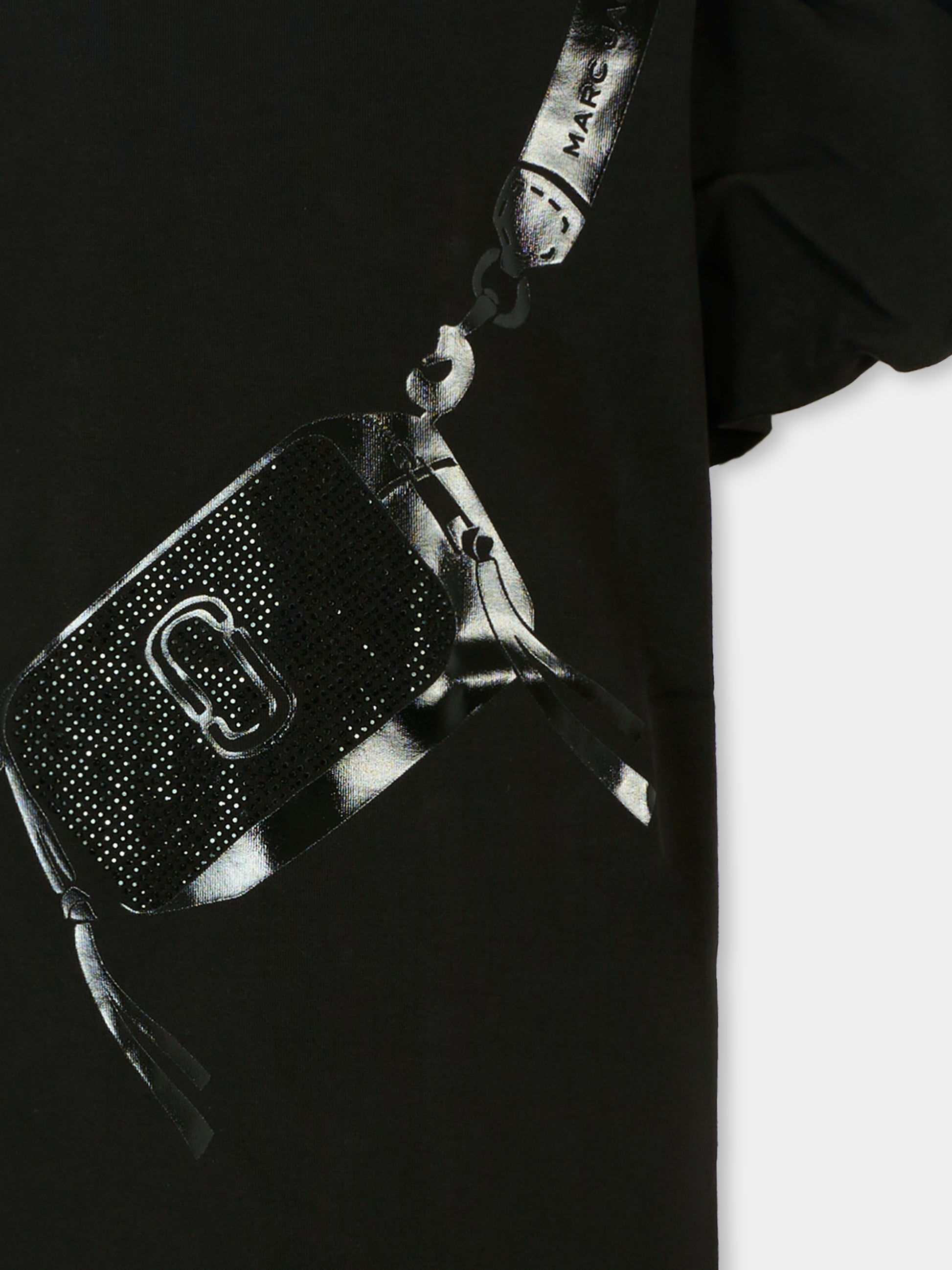 Vestito nero per bambina con stampa borsa,Marc Jacobs,W60385 09B