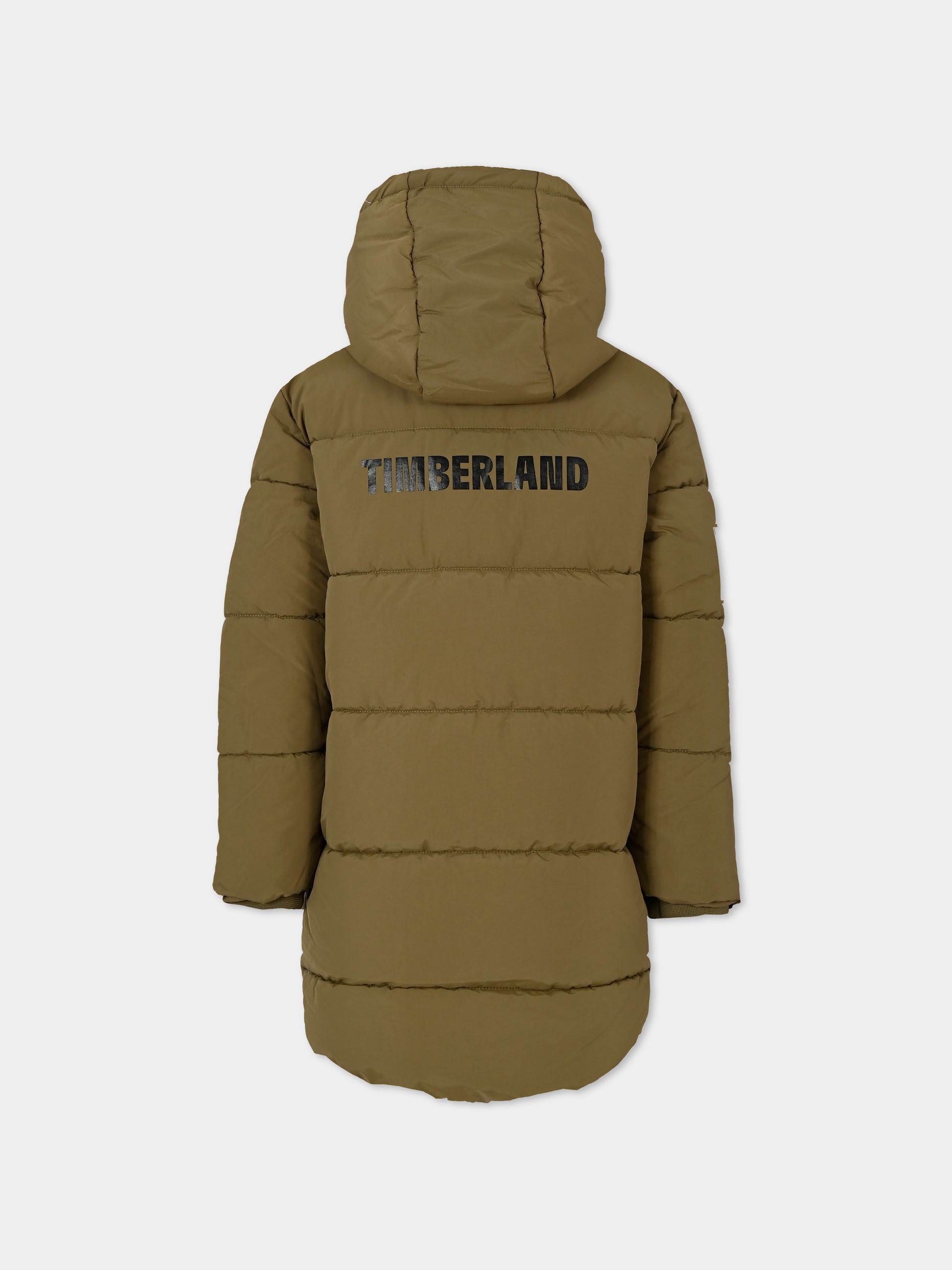 Piumino verde per bambino con patch,Timberland,T60281 64J