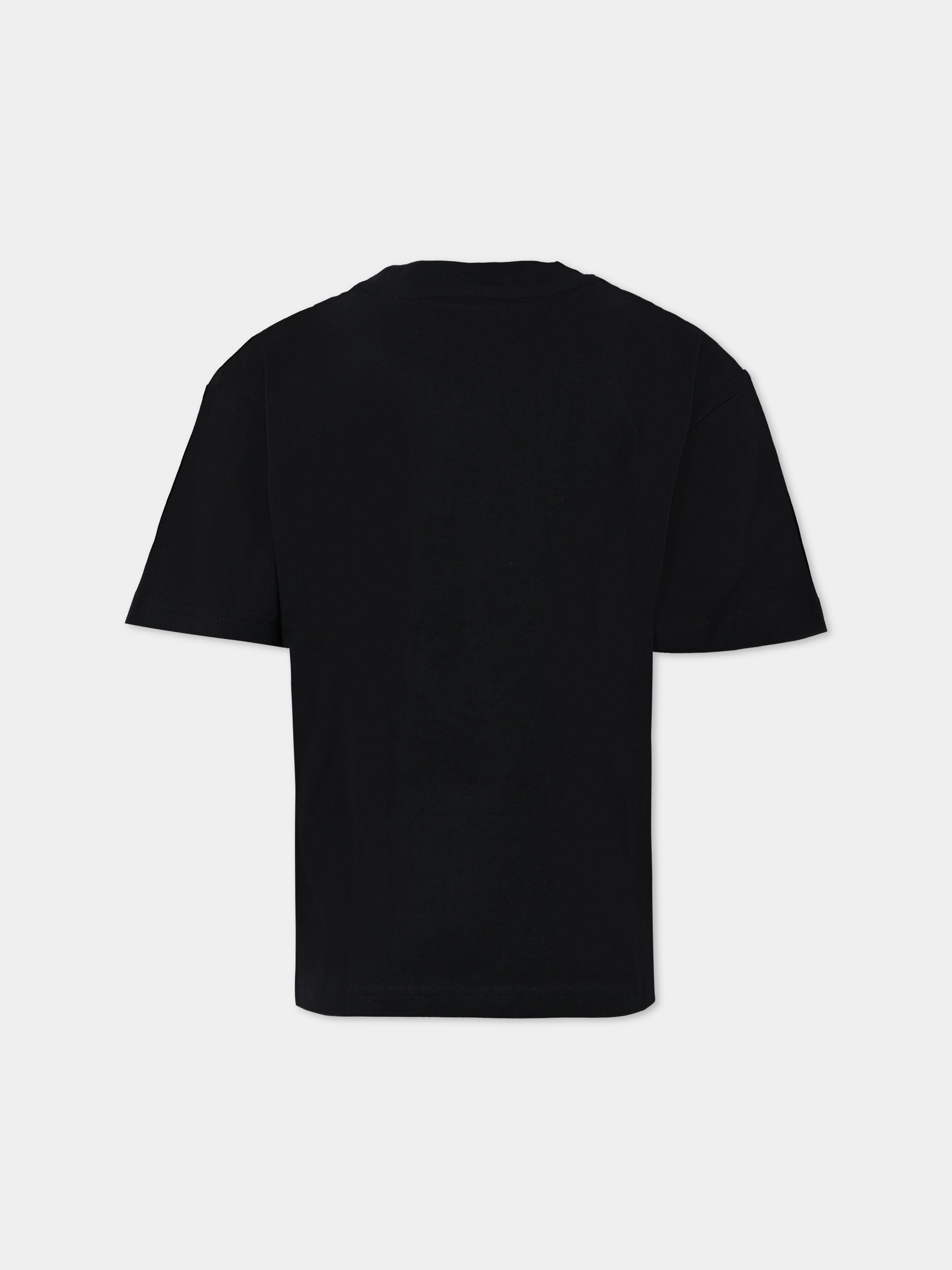 T-shirt nera per bambino con stampa paesaggio,Timberland,T60297 09B