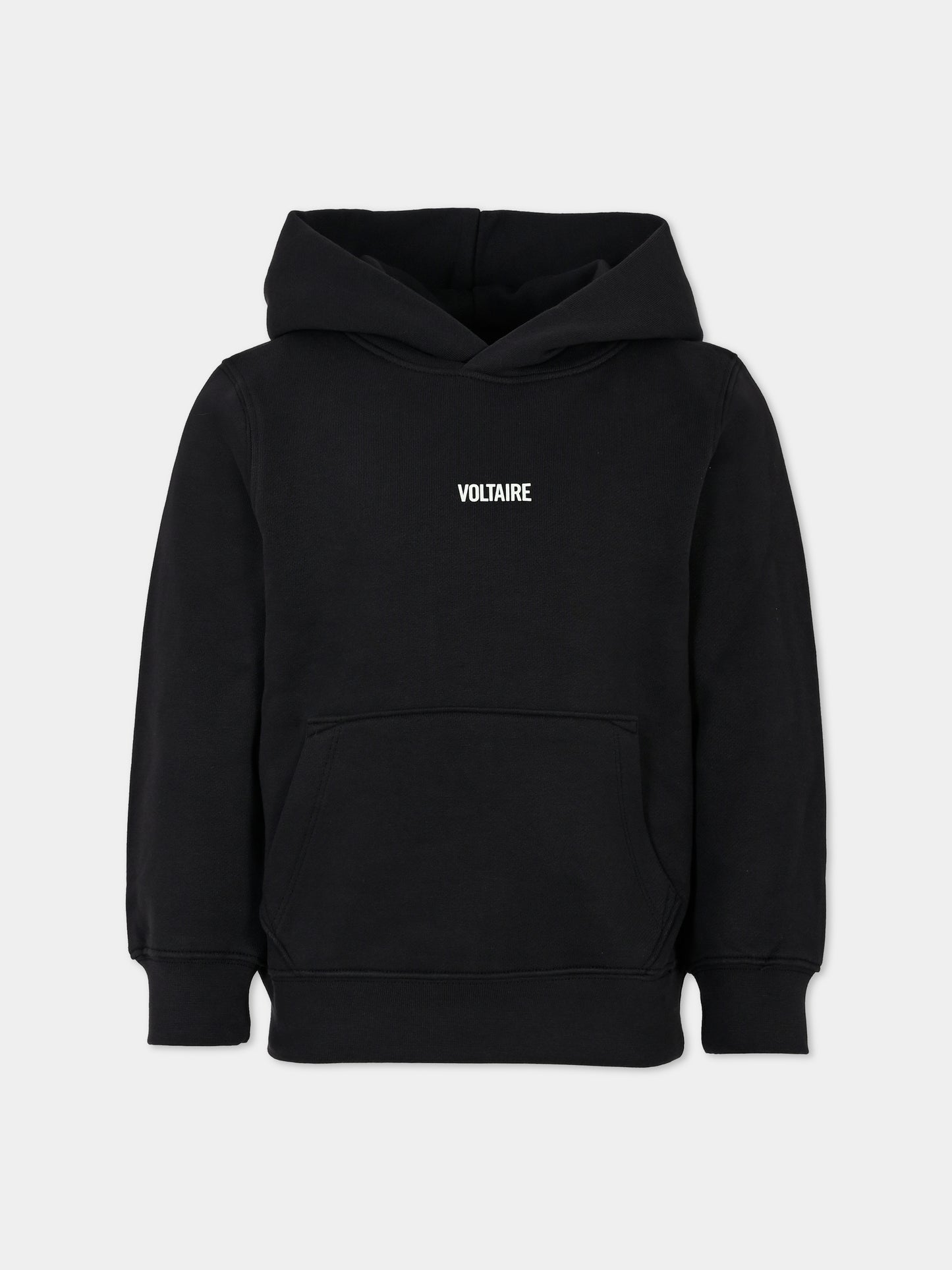 Felpa nera per bambini con logo e stampa,Zadig & Voltaire Kids,X60172 09B