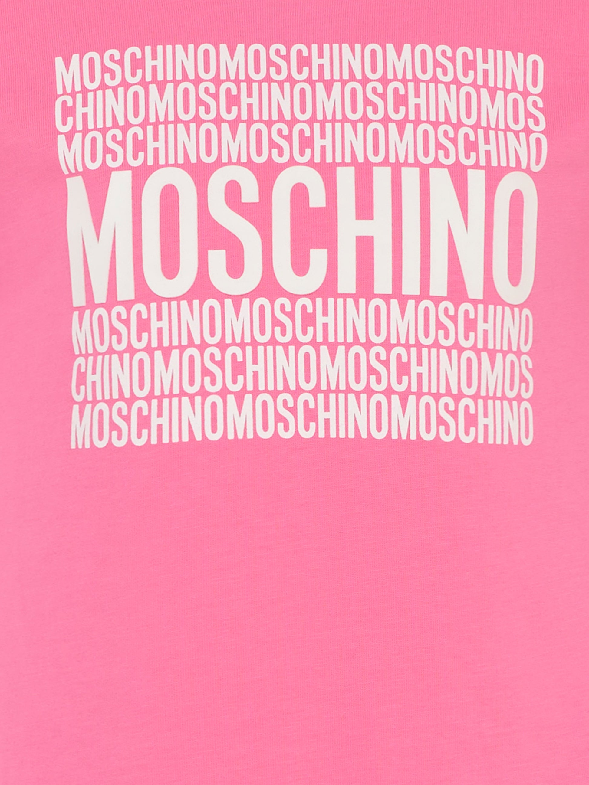 T-shirt fucsia per bambina con logo,Moschino Kids,H6M04K LAA01 50533