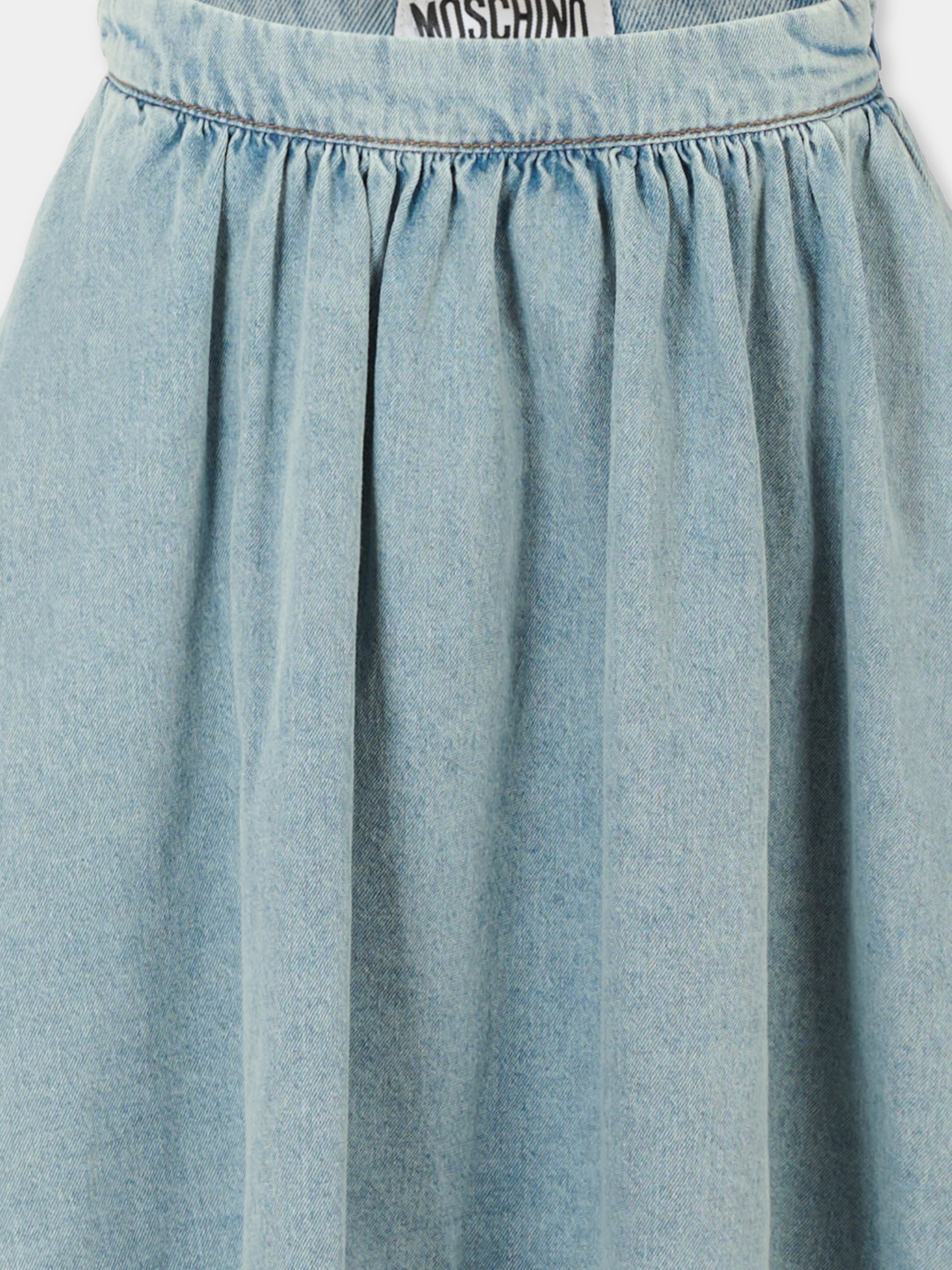 Gonna denim per bambina con Teddy Bear,Moschino Kids,HDJ03L L0E33 41029