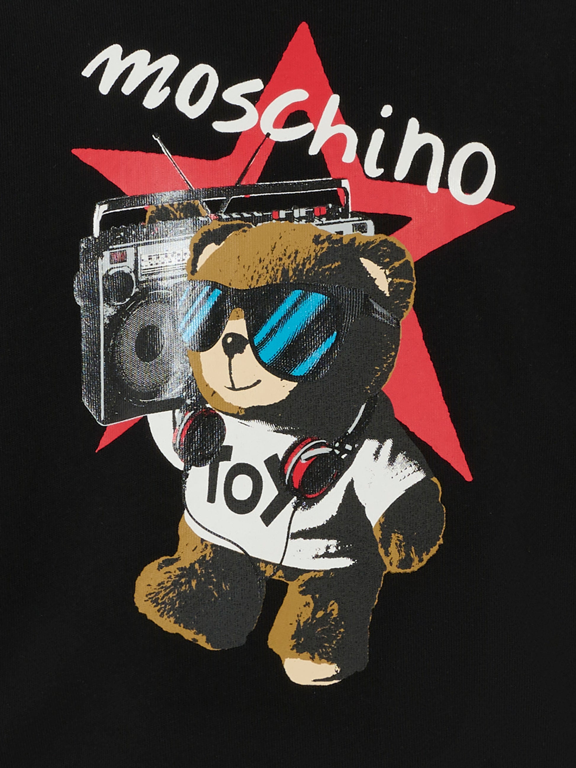 Felpa nera per bambino con Teddy Bear,Moschino Kids,HOF07K LCA23 60100