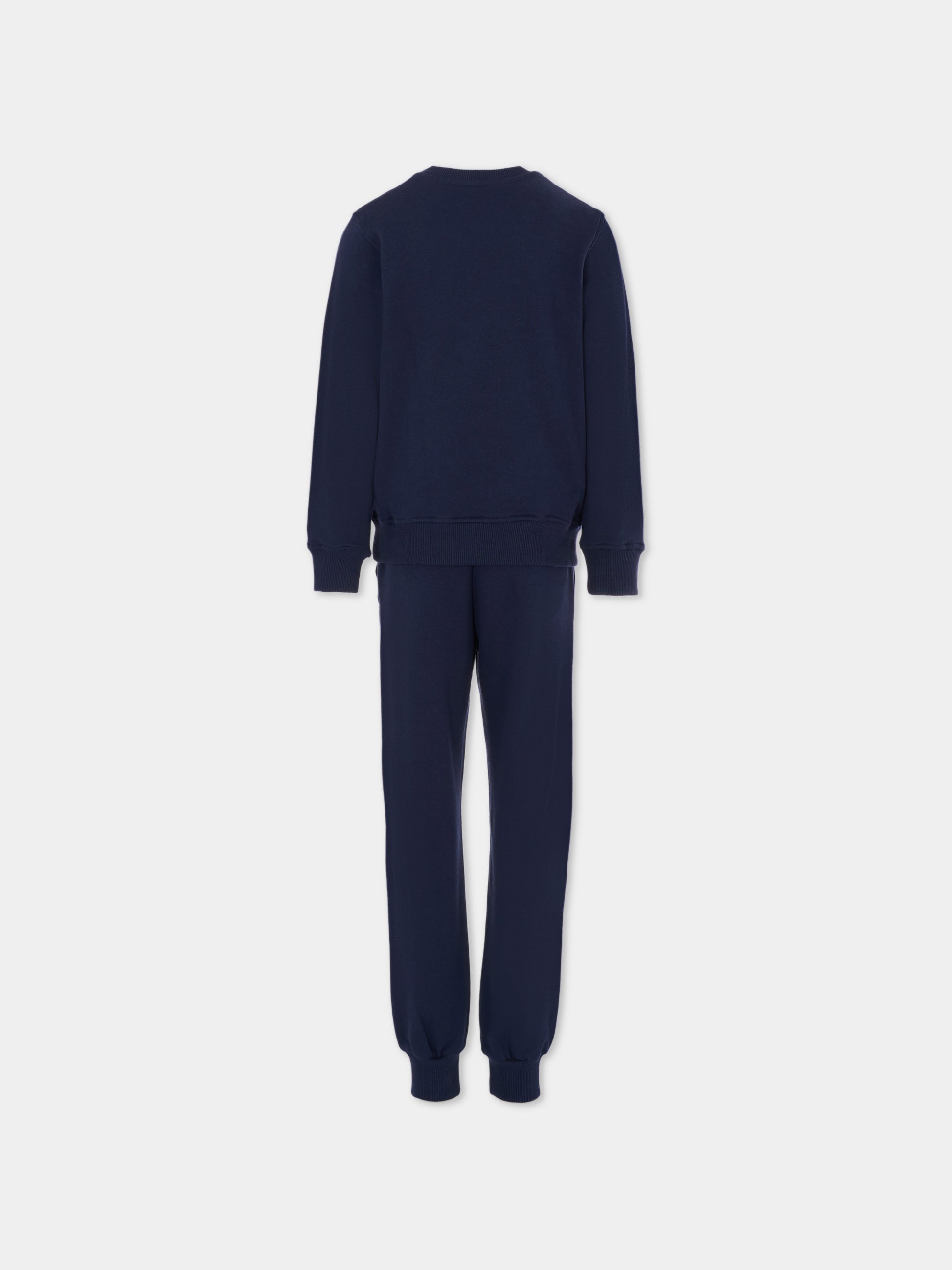 Completo blu per bambino con logo,Moschino Kids,HOK03E LCA74 40016