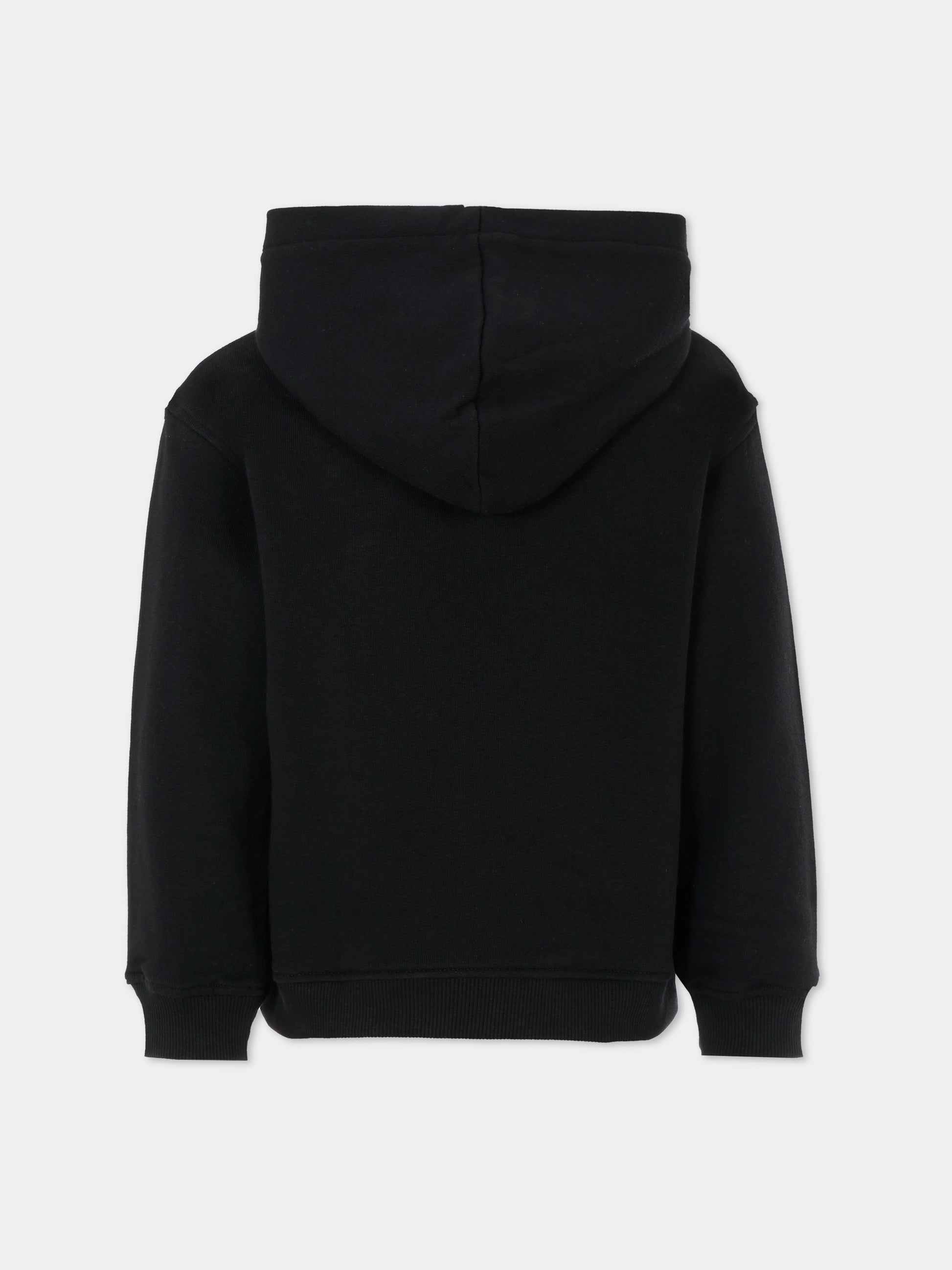 Felpa nera per bambini con logo,Moschino Kids,HUF08T LCA74 60100