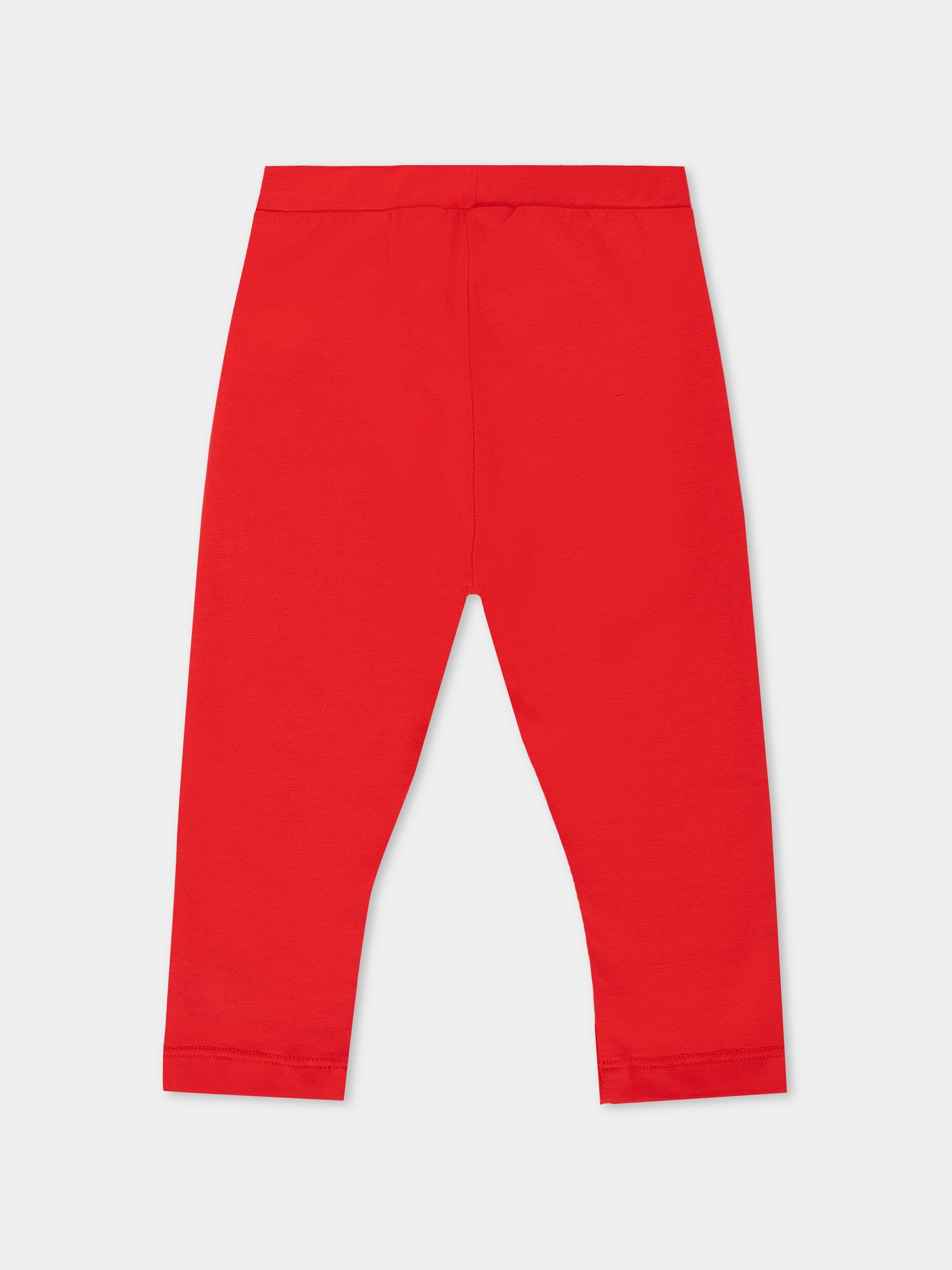 Leggings rossi per neonata con logo,Moschino Kids,MDP03D LBA00 50109
