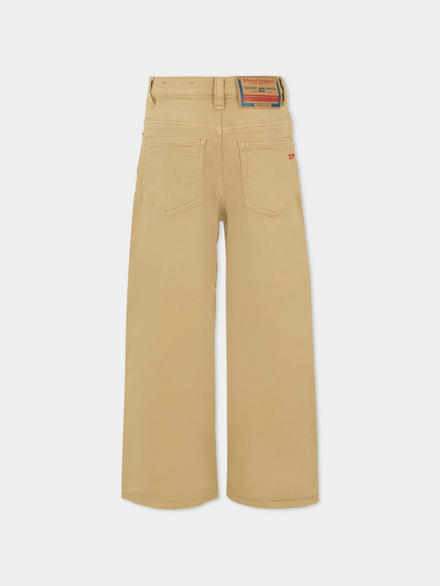 Pantaloni beige per bambina con logo,Diesel,J01275 KXBPH K744