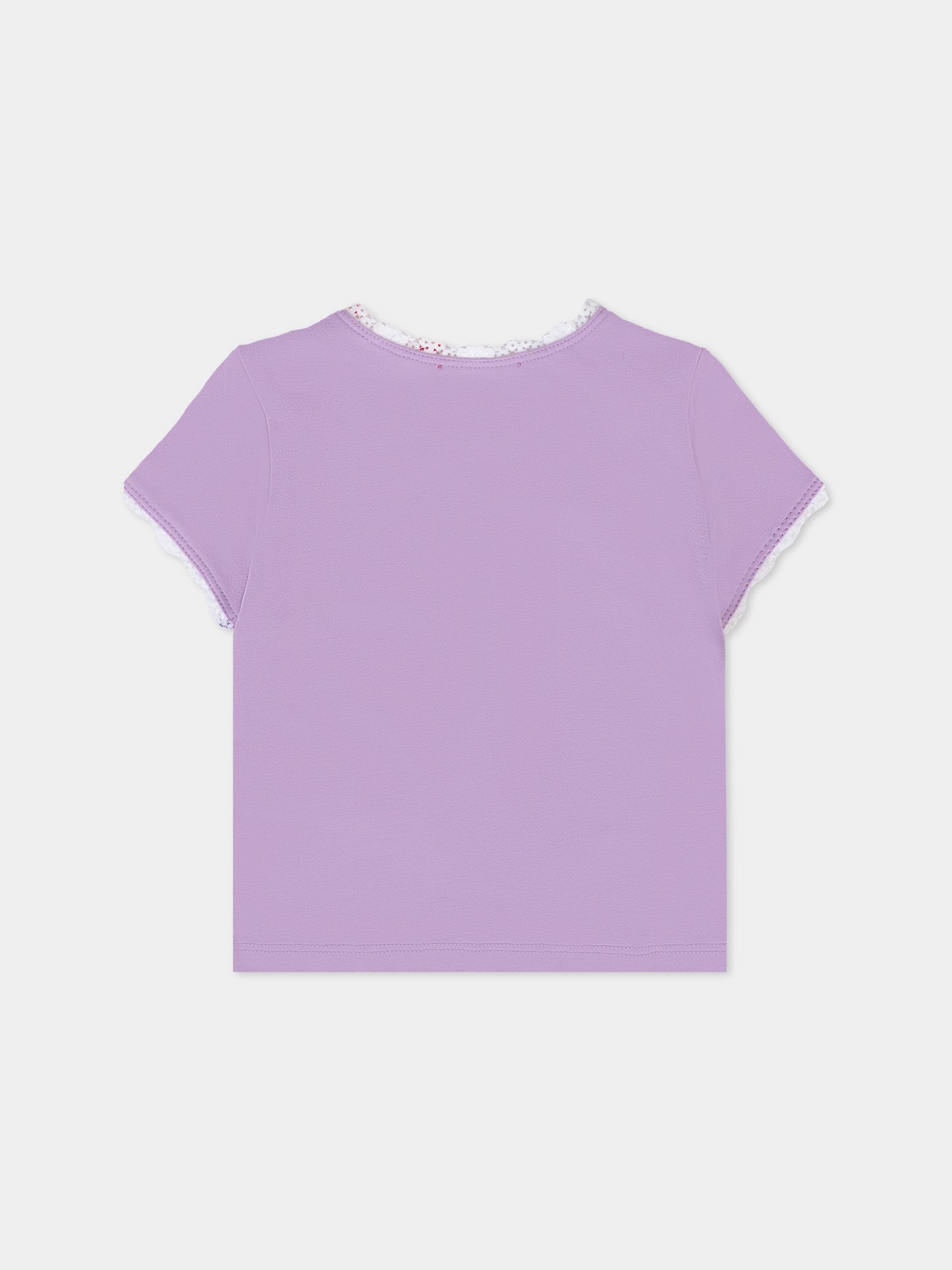 T-shirt lilla per neonata con stampa occhiali,Diesel,K00636 0AFAA K64A