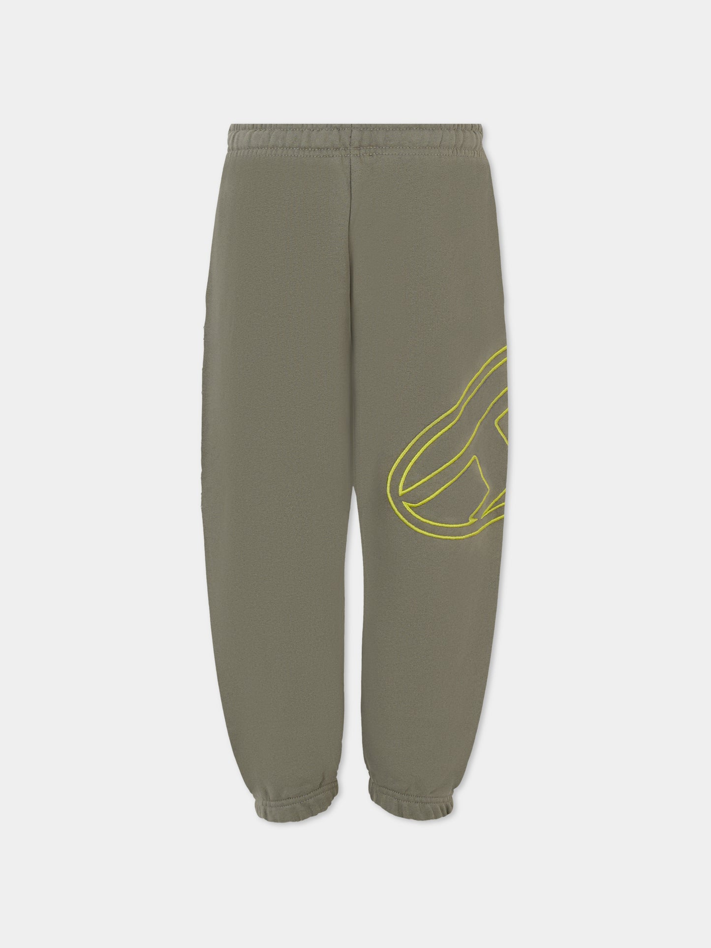 Pantaloni grigi per bambino con logo ricamato,Diesel,J02272 0GYCJ K934