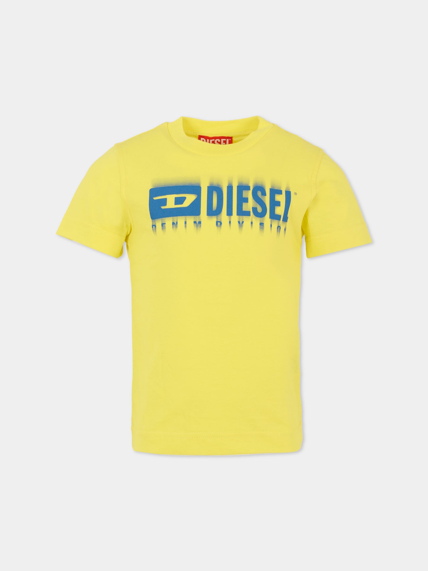 T-shirt gialla per bambino con logo,Diesel,J02033 00YI9 K208