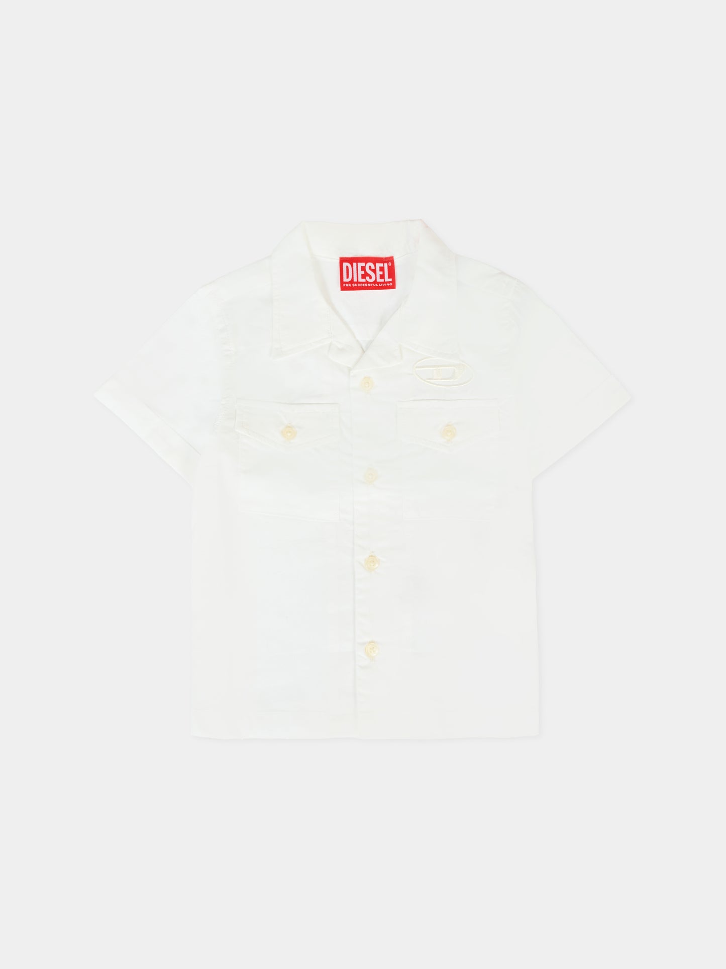 Camicia bianca per neonato con logo,Diesel,K00618 KXBA8 K100