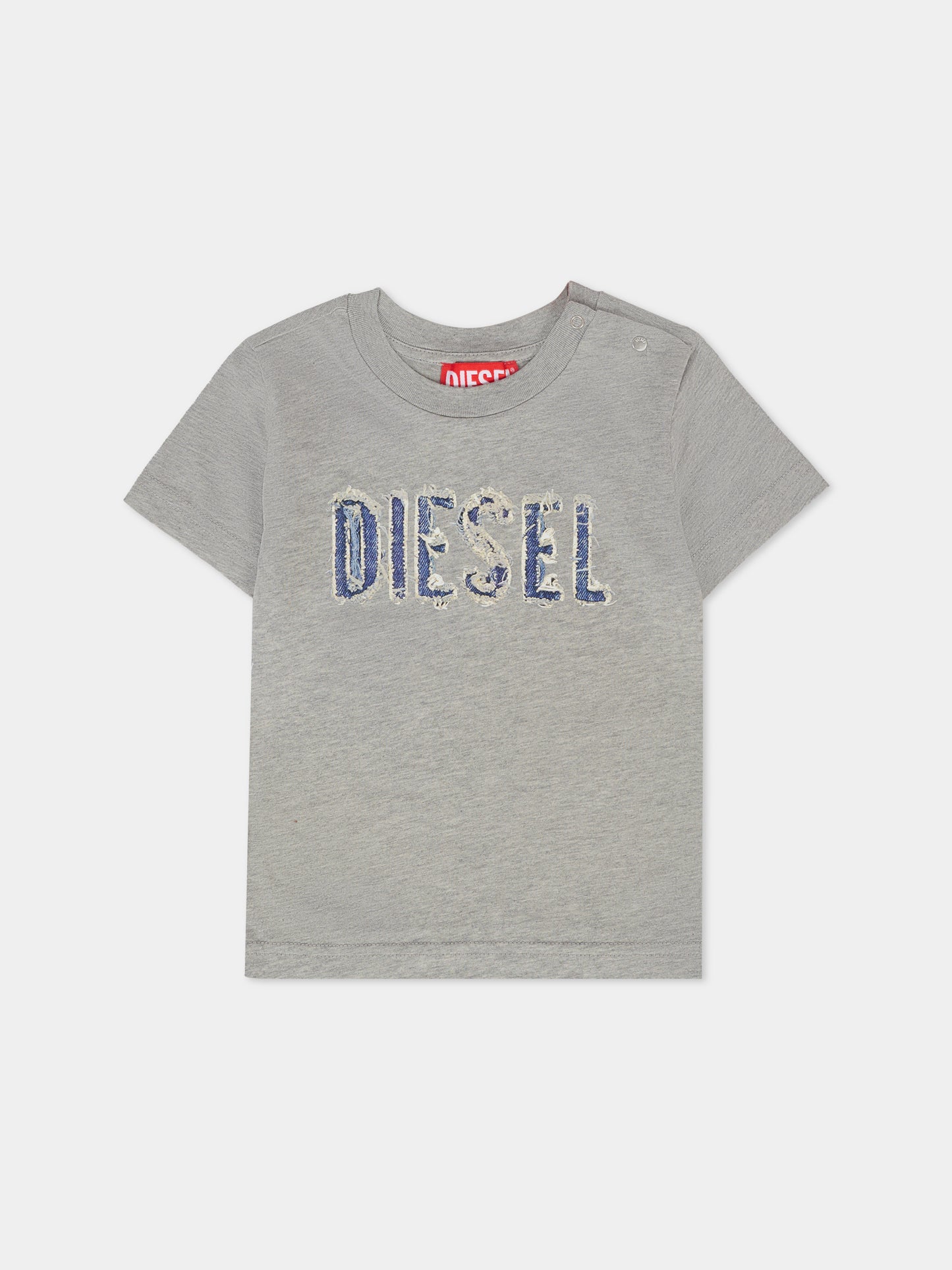 T-shirt grigia per neonato con logo,Diesel,K00615 KYAYS K963