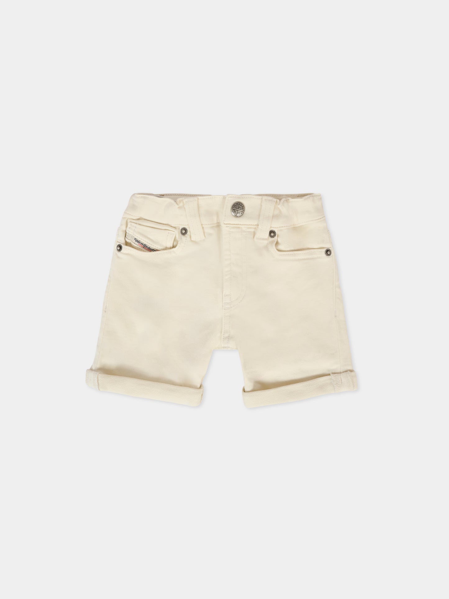 Shorts avorio per neonati con logo,Diesel,K00362 KXBPH K129