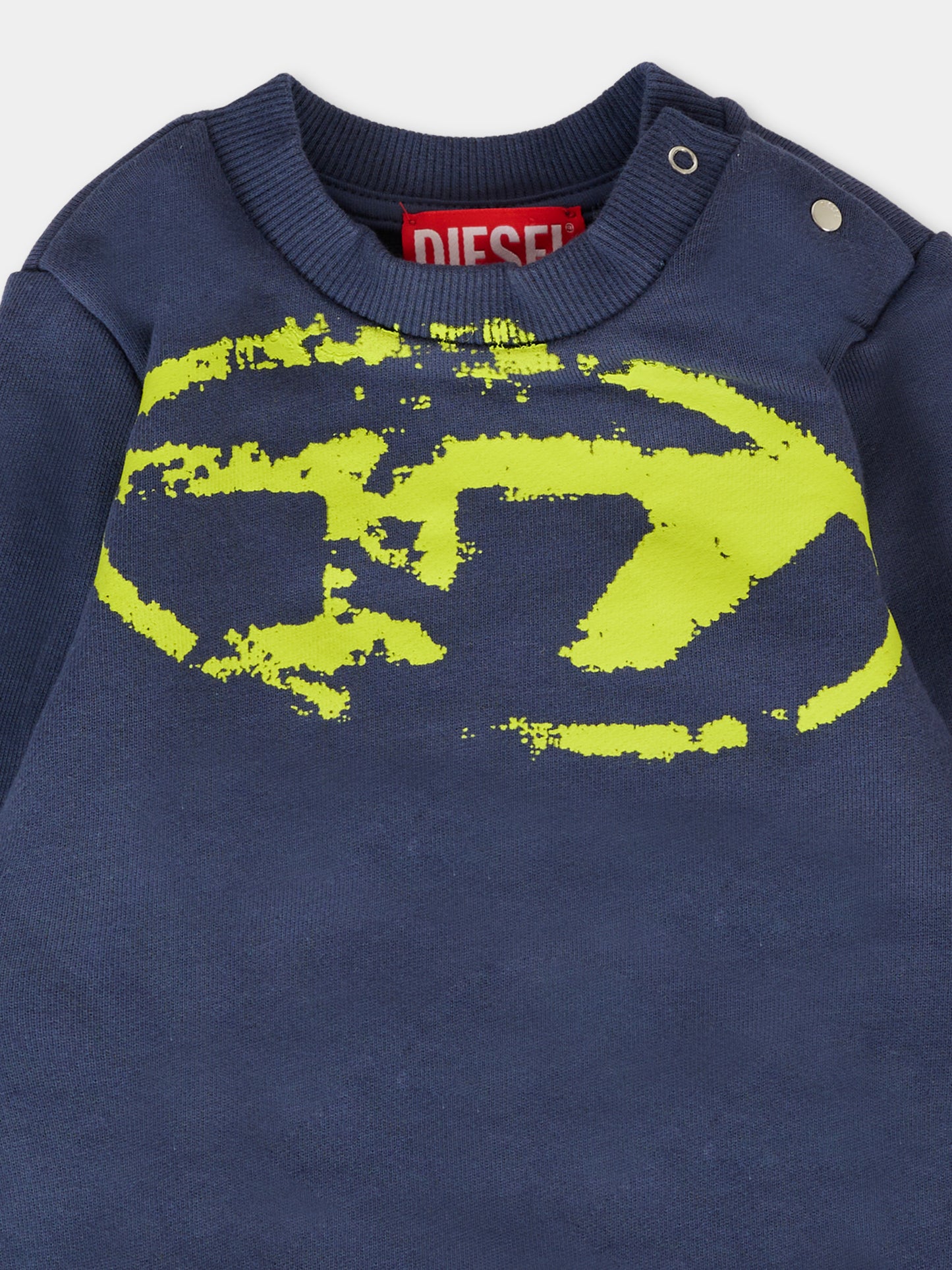 Felpa blu per neonato con logo,Diesel,K00631 KYAQK K8AT