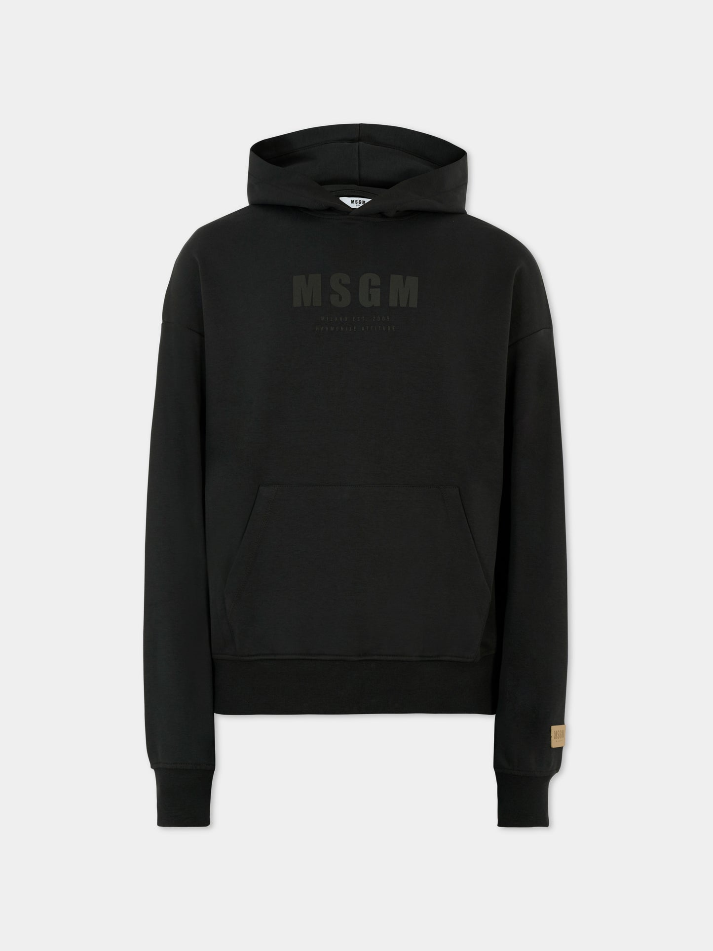 Felpa nera per bambini con logo,Msgm Kids,S5MSJUHS166 110