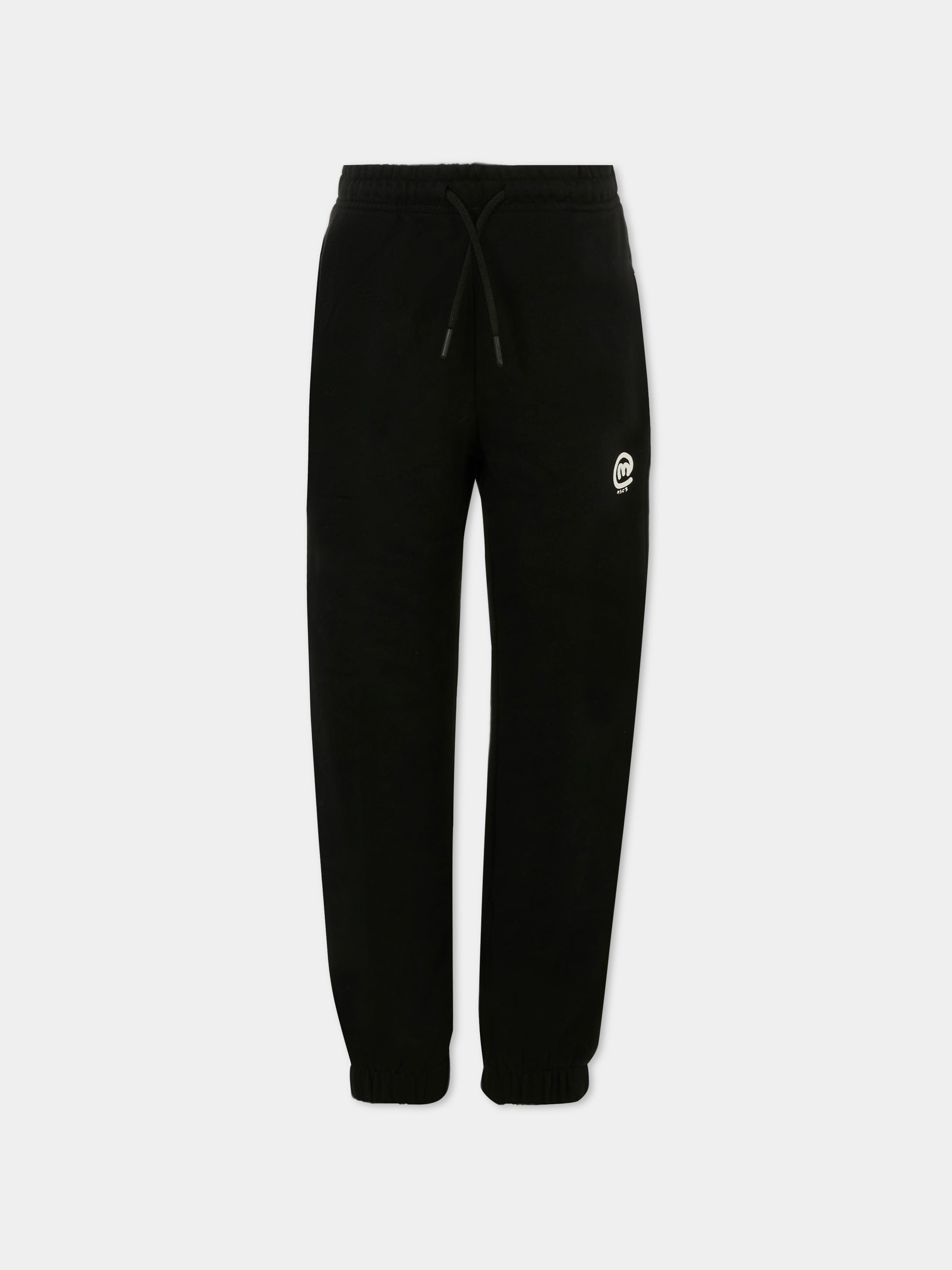 Pantaloni neri per bambino con logo,Msgm Kids,S5MSJBFP311 110