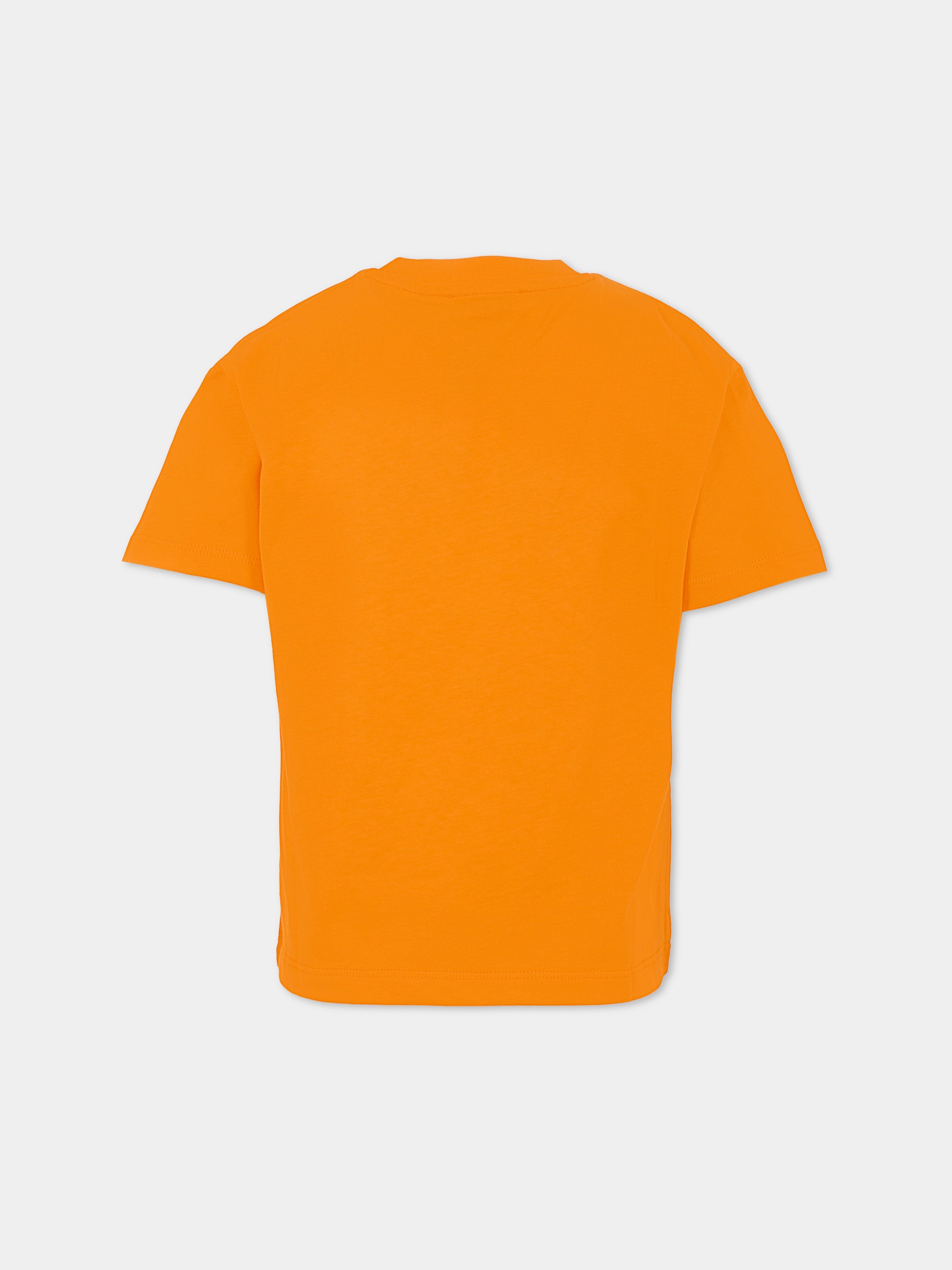 T-shirt arancione per bambino con logo,Msgm Kids,S5MSJBTH036 MS010
