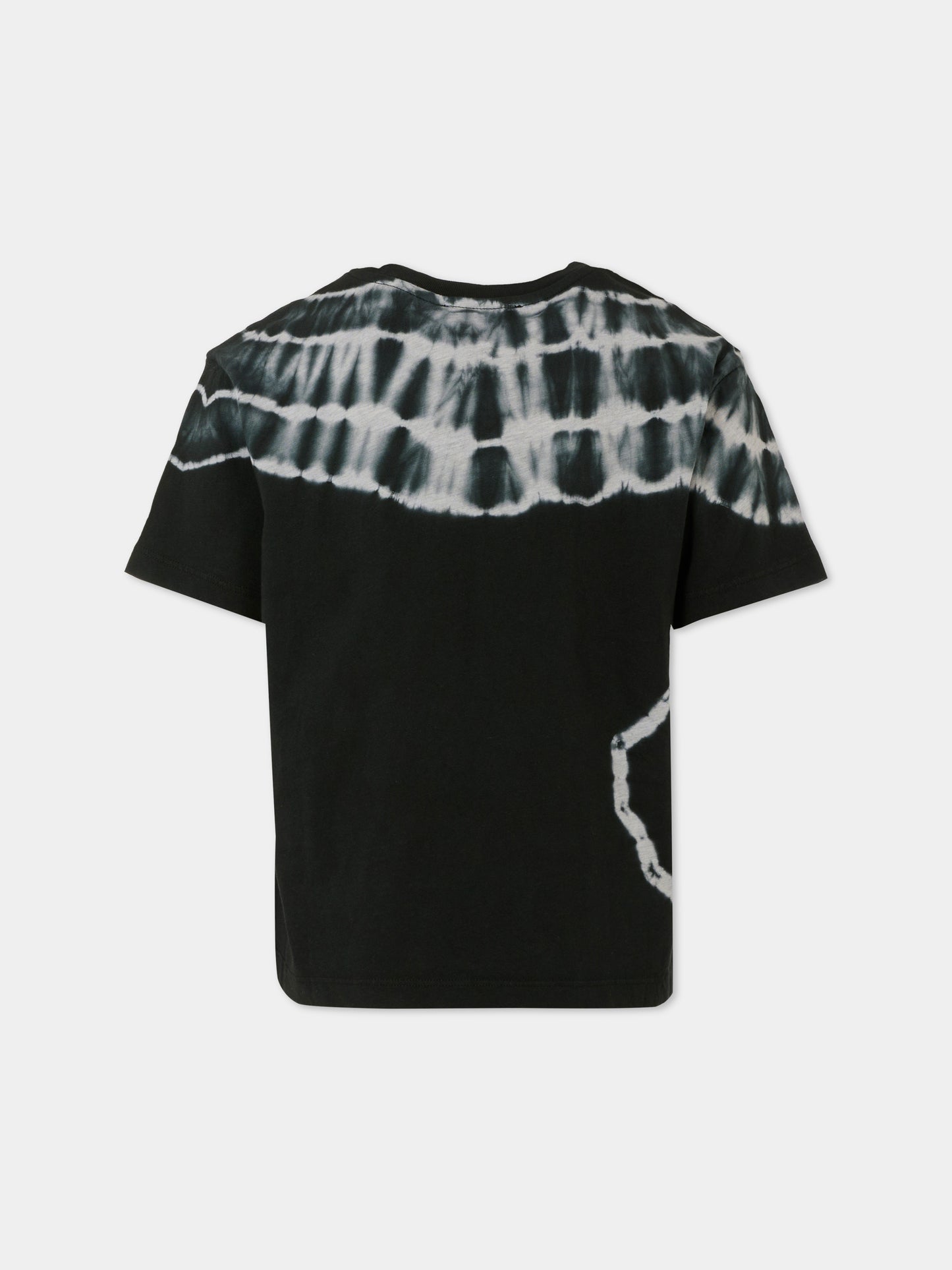 T-shirt nera per bambino con stampa tie dye,Msgm Kids,S5MSJBTH183 107