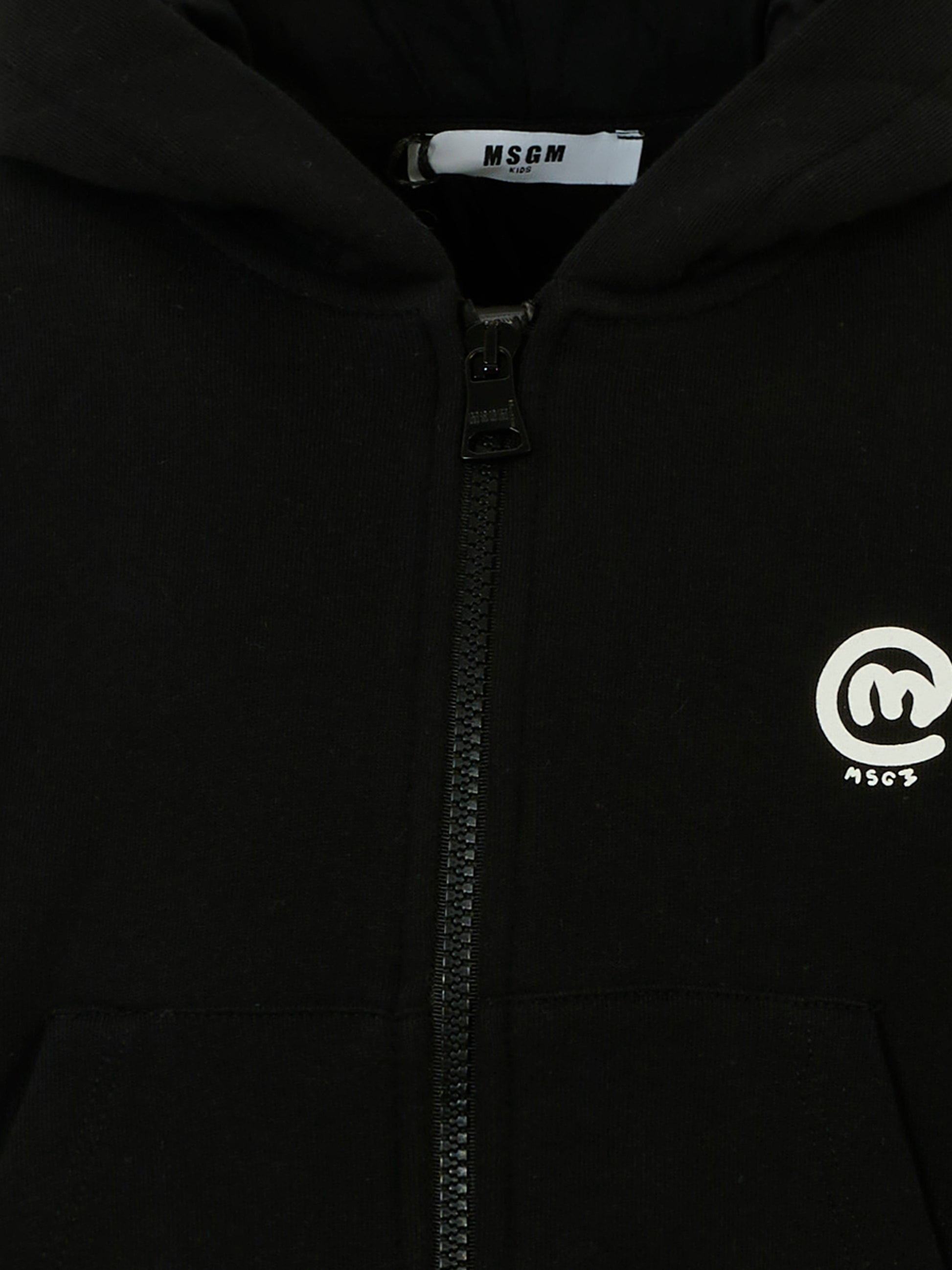 Felpa nera per bambino con logo,Msgm Kids,S5MSJBZH276 110