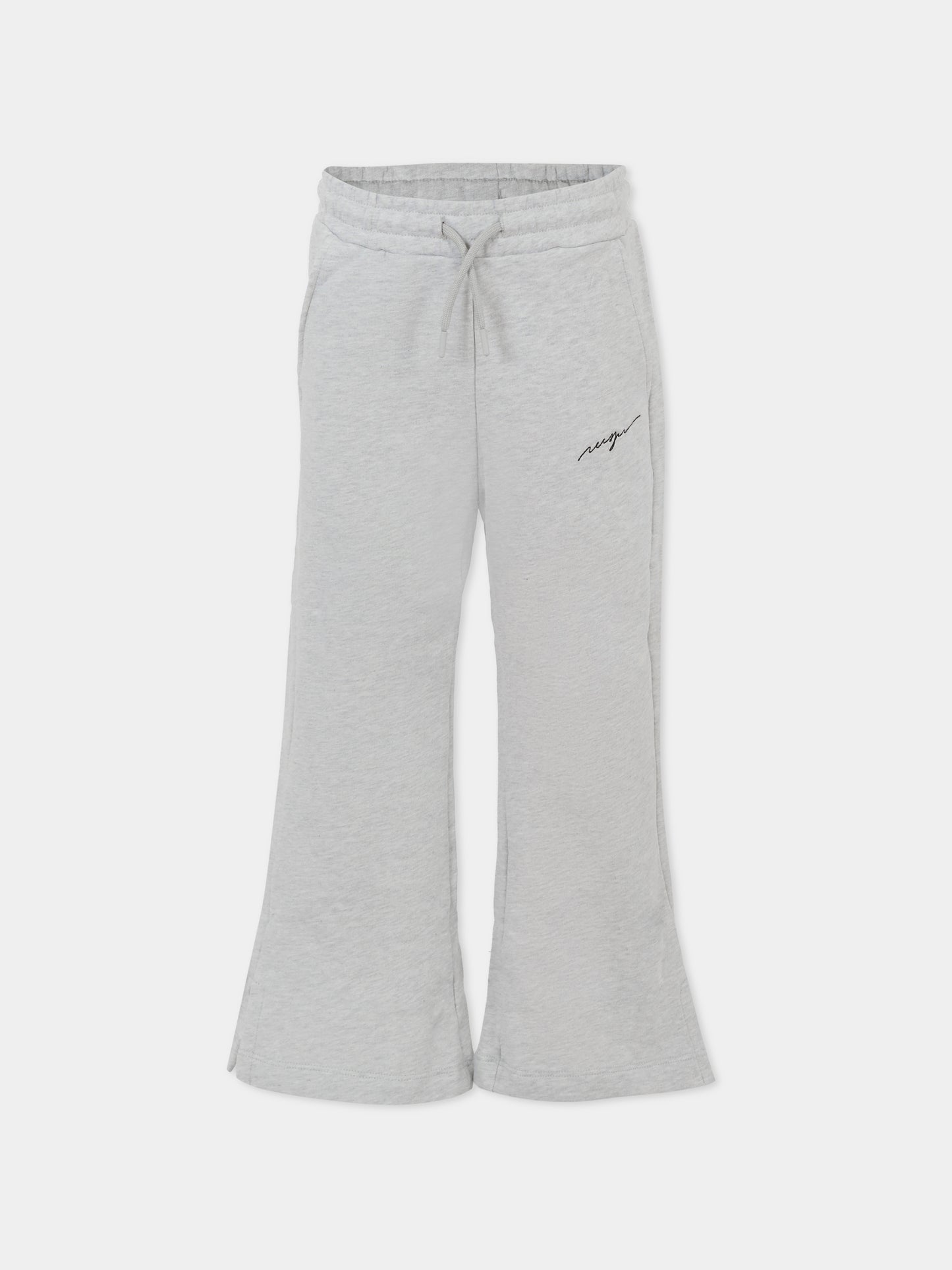 Pantaloni grigi per bambina con logo,Msgm Kids,S5MSJGFP089 107