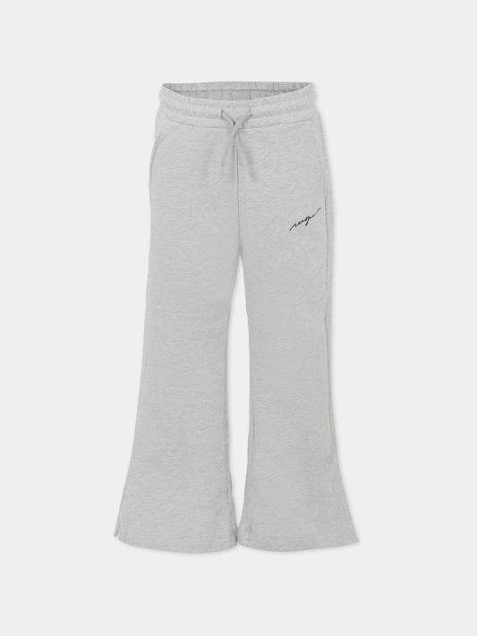 Pantaloni grigi per bambina con logo,Msgm Kids,S5MSJGFP089 107