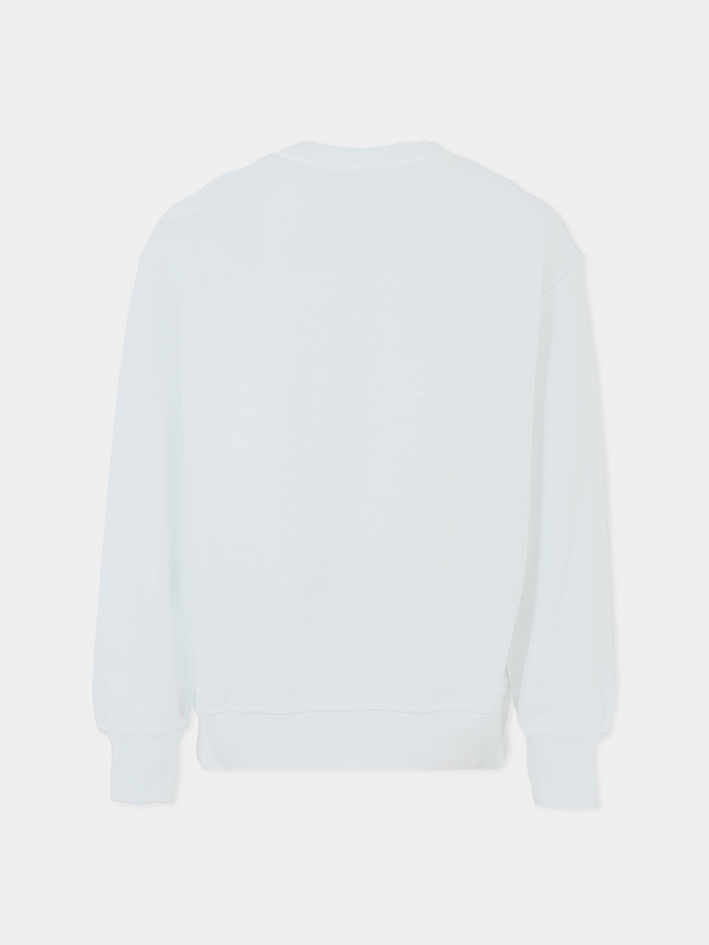 Felpa bianca per bambini con logo,Msgm Kids,S5MSJUSW053 001