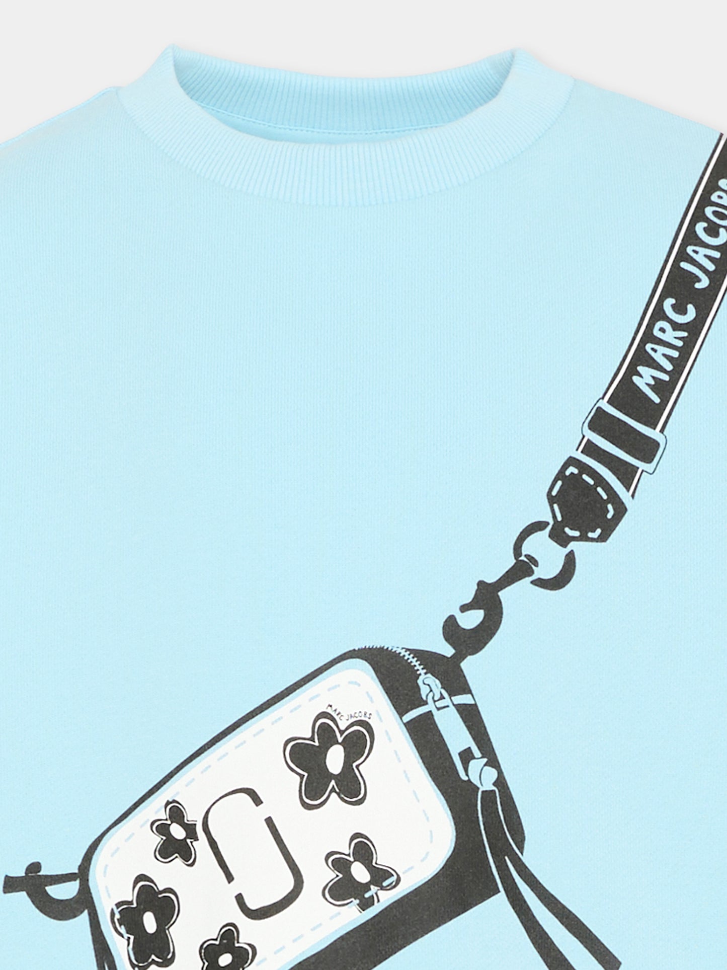 Felpa celeste per bambina con stampa borsa,Marc Jacobs,W60753 77B