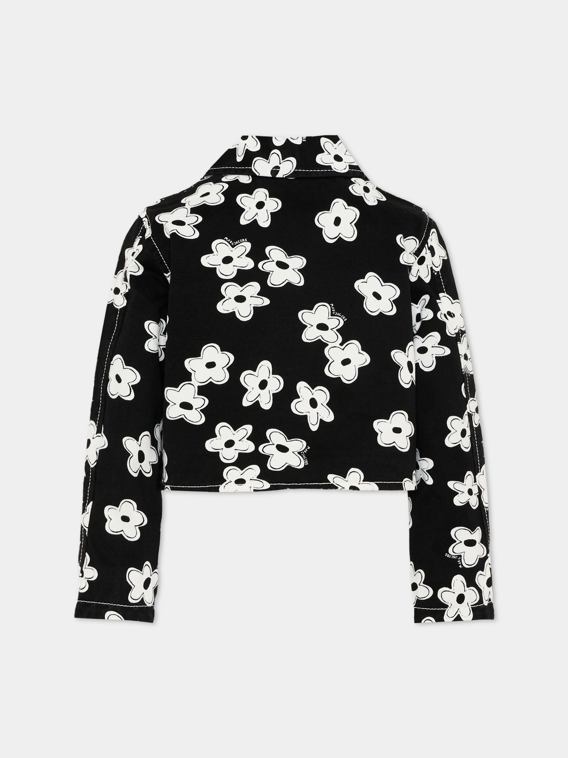 Giubbotto nero per bambina con fiori,Marc Jacobs,W60754 09B