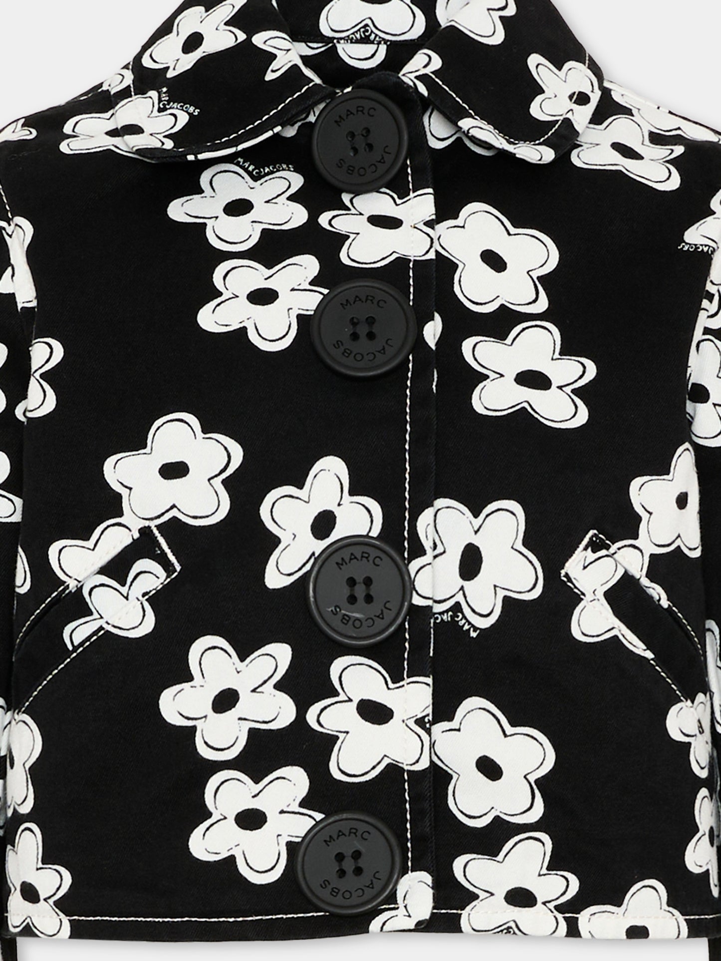Giubbotto nero per bambina con fiori,Marc Jacobs,W60754 09B