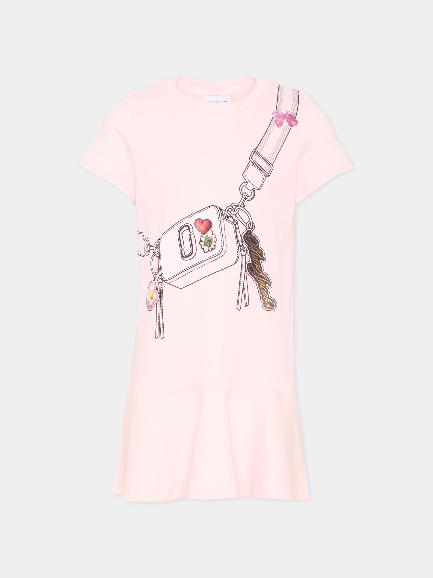 Vestito rosa per bambina con stampa borsa,Marc Jacobs,W60711 475