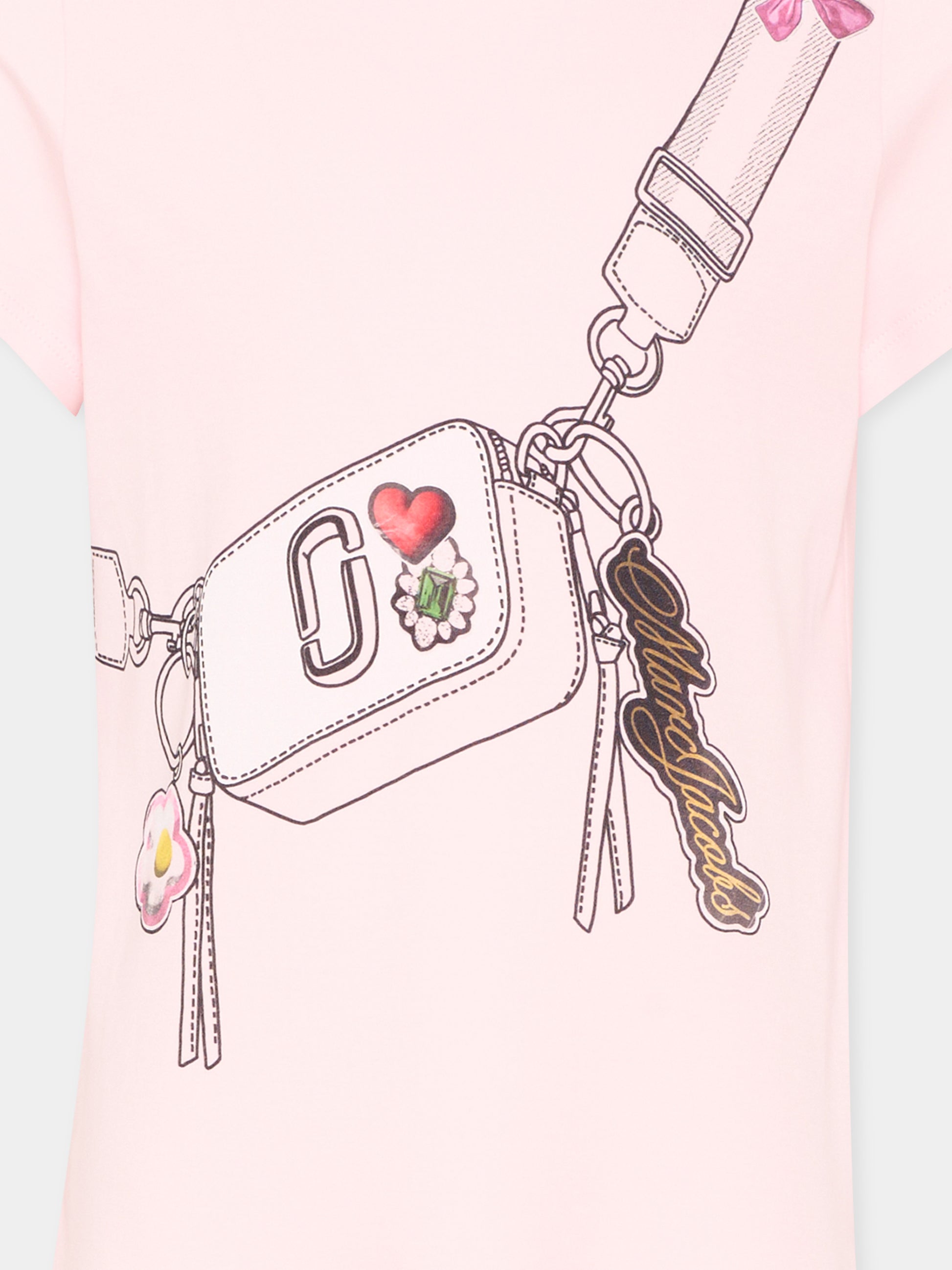 Vestito rosa per bambina con stampa borsa,Marc Jacobs,W60711 475