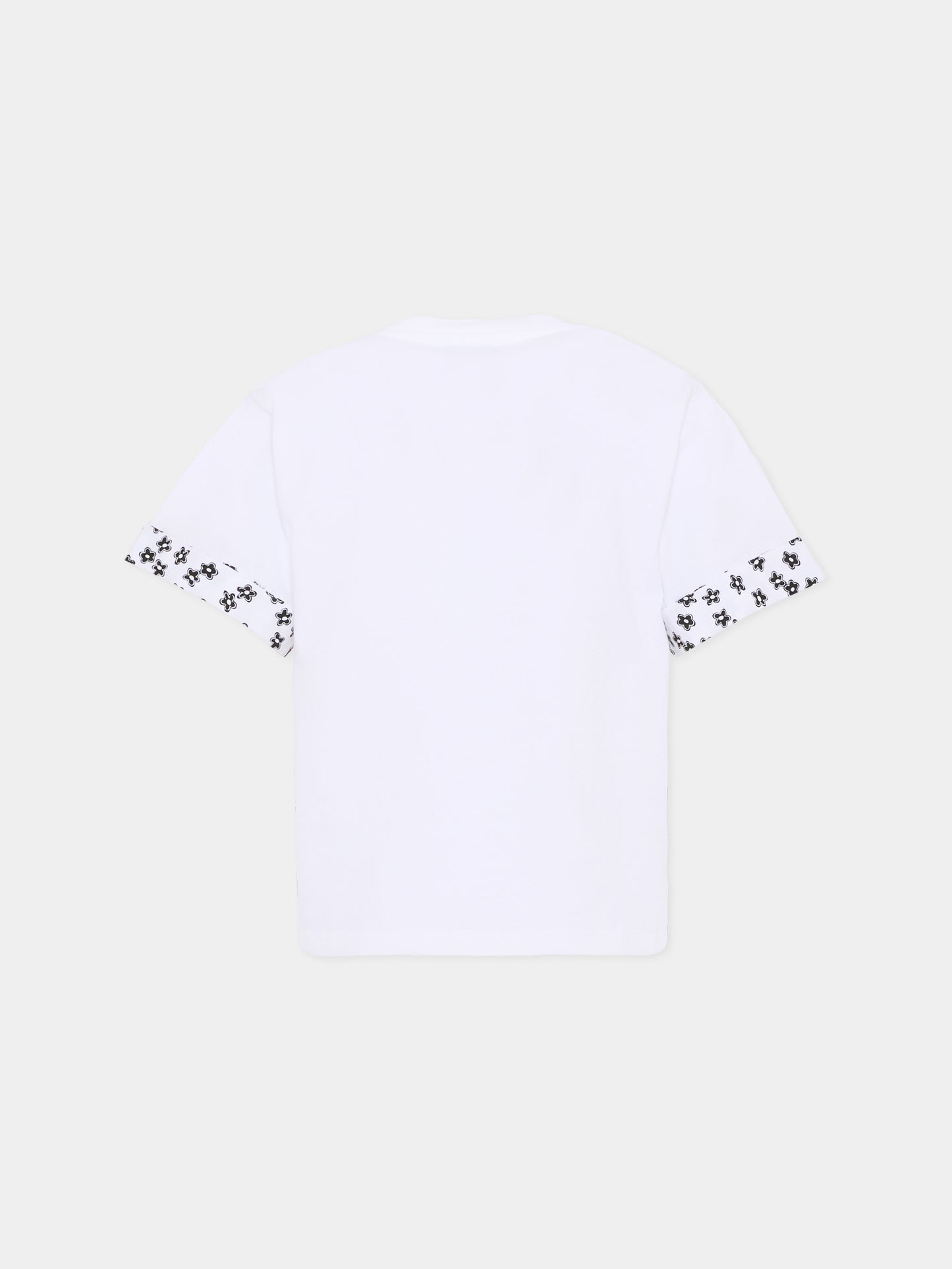 T-shirt bianca per bambina con logo e margherite,Marc Jacobs,W60741 10P