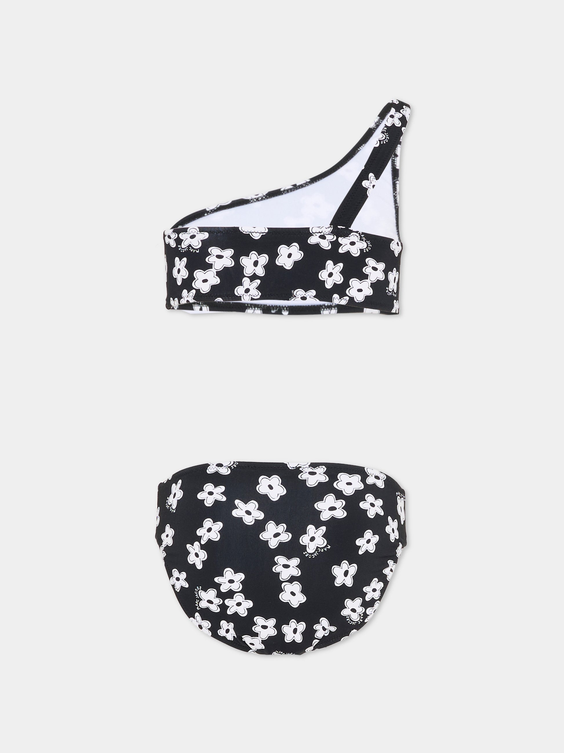 Bikini nero per bambina con margherite,Marc Jacobs,W60758 09B