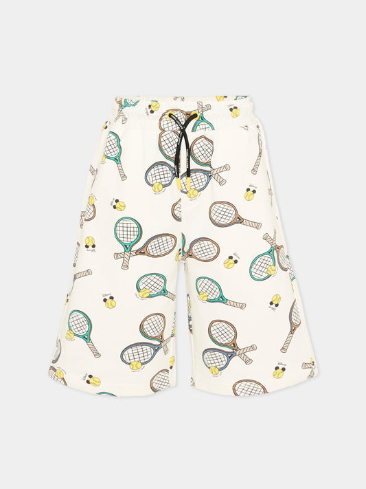 Shorts sportivi avorio per bambino stampa tennis,Marc Jacobs,W60782 126