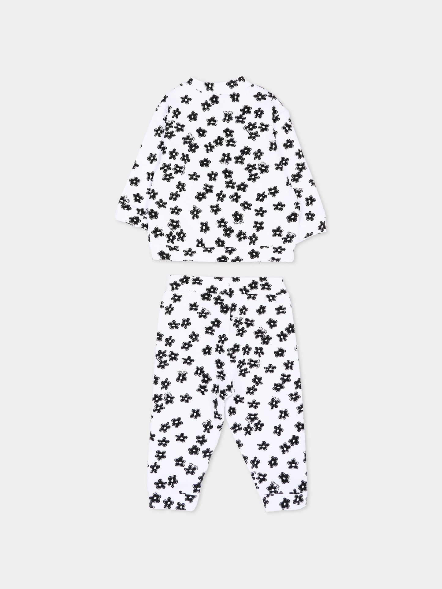 Completo sportivo bianco per neonata con fiori,Marc Jacobs,W60811 10P