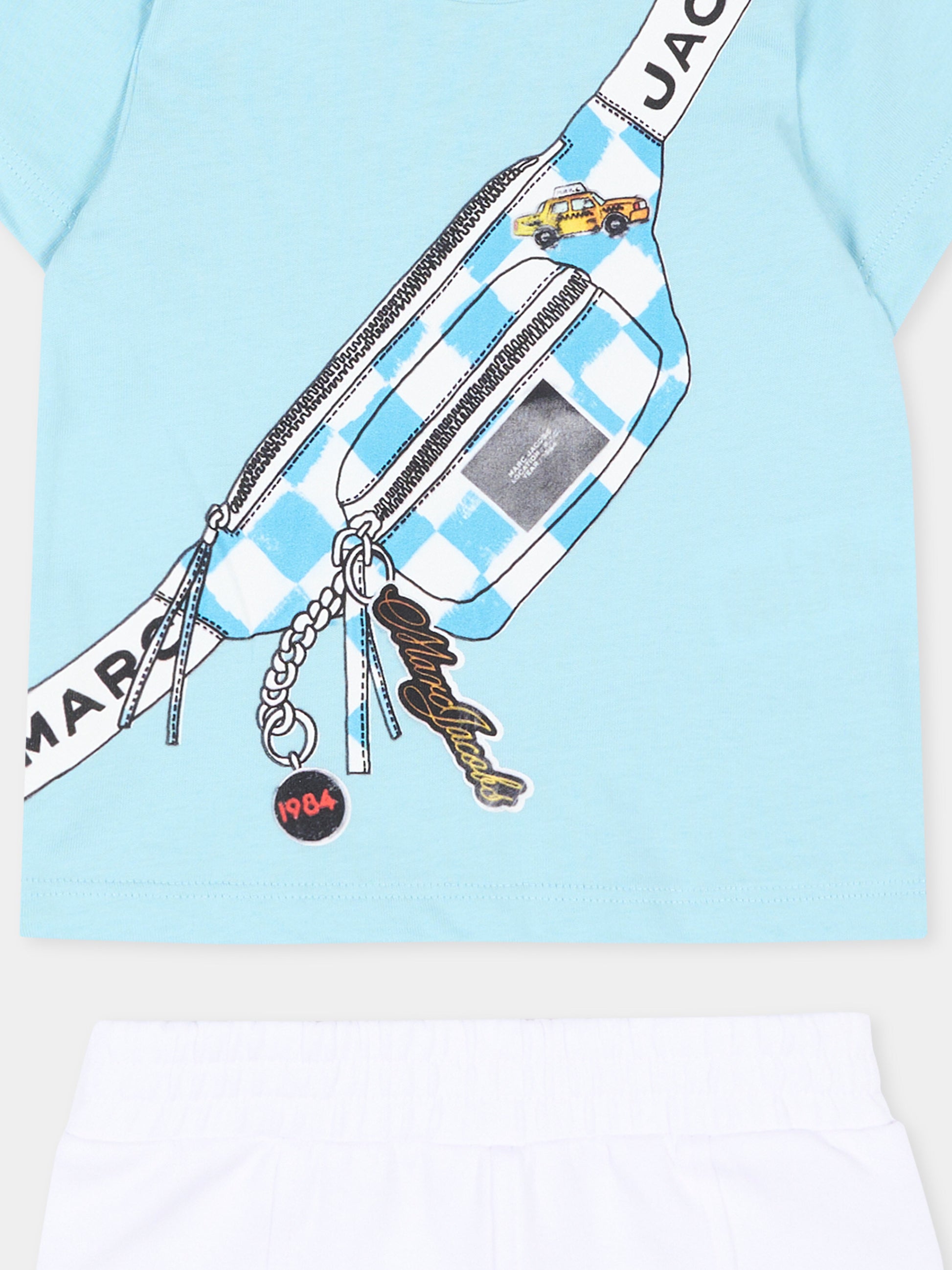 Completo sportivo celeste per neonato con logo,Marc Jacobs,W60816 77B