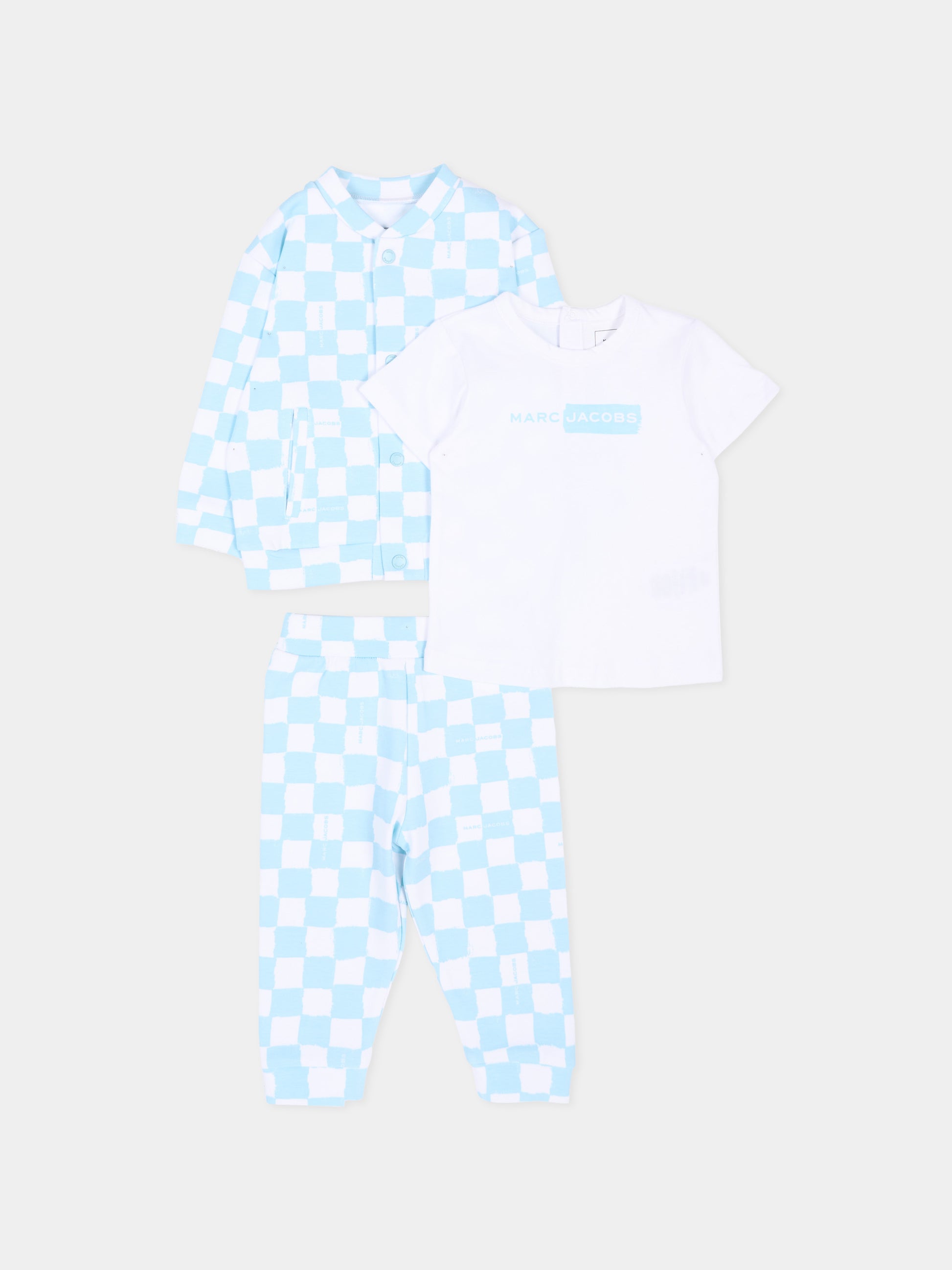 Completo sportivo celeste per neonato con logo,Marc Jacobs,W60819 77B