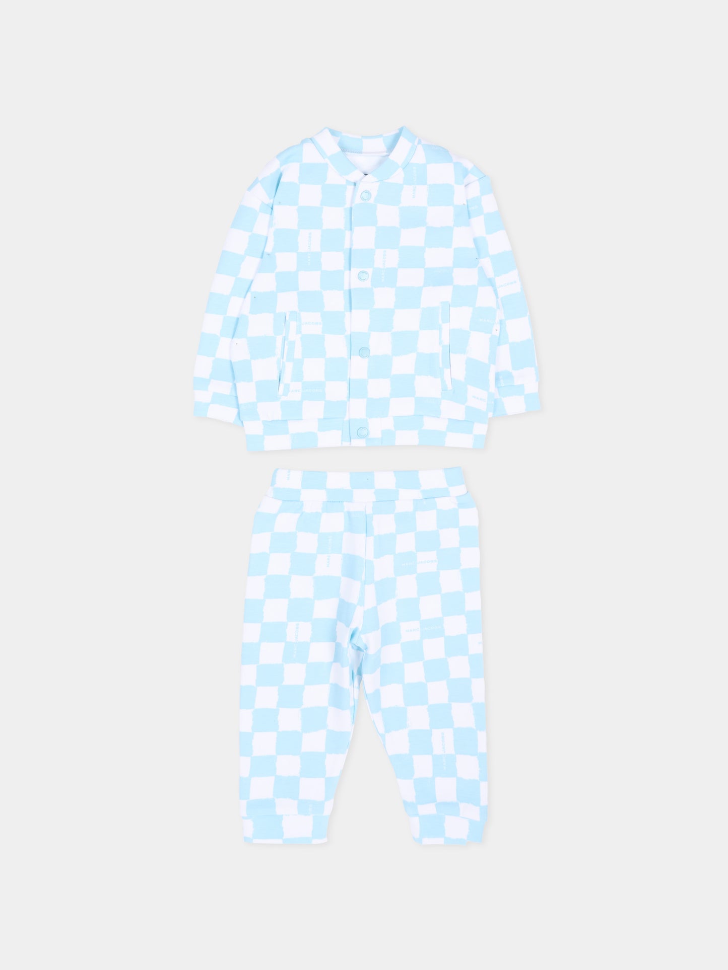 Completo sportivo celeste per neonato con logo,Marc Jacobs,W60819 77B