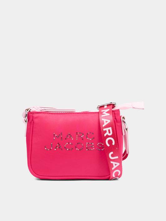 Borsa fucsia per bambina con logo di strass,Marc Jacobs,W60837 437