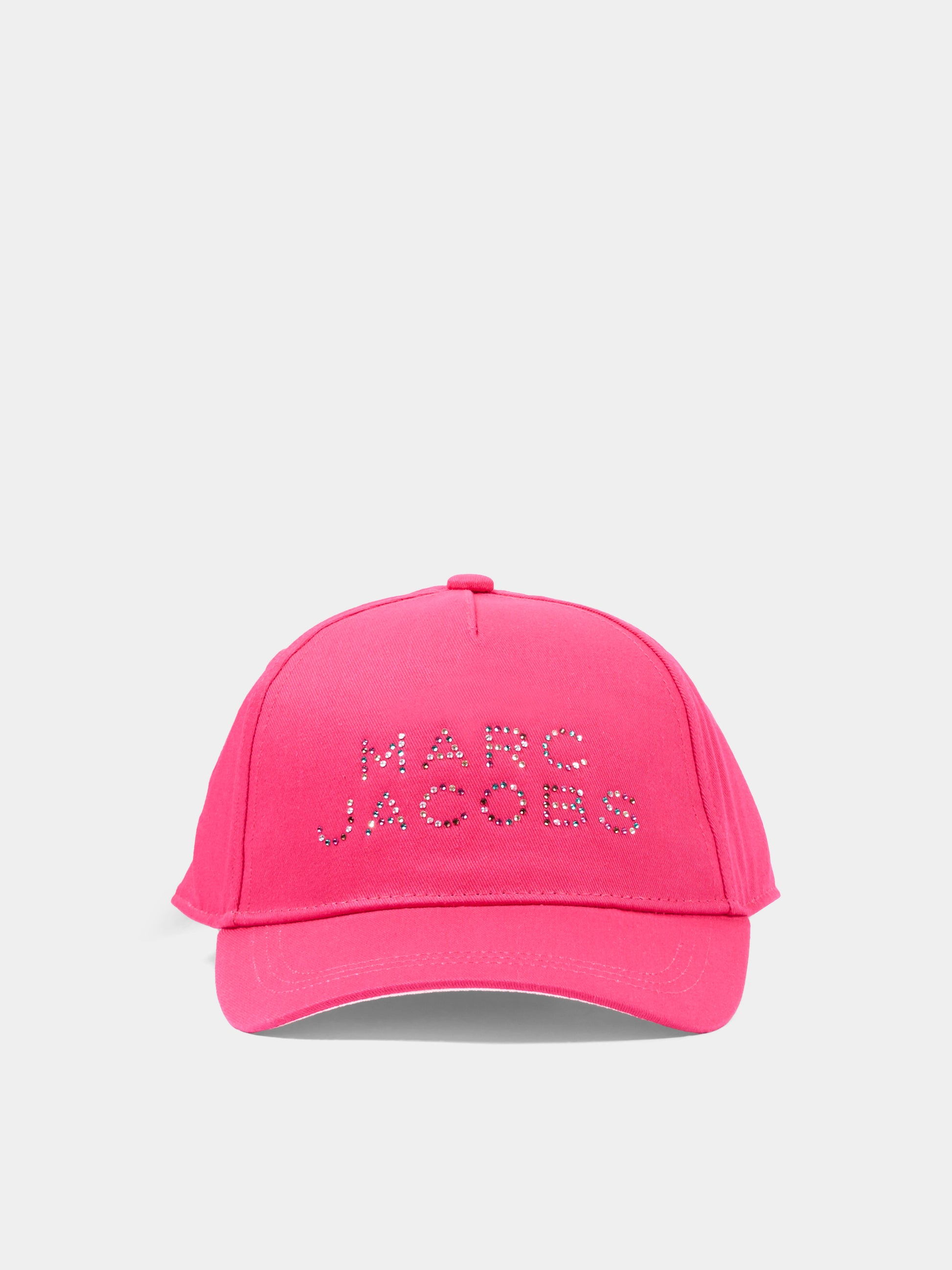 Cappello con visiera fucsia per bambina con logo strass,Marc Jacobs,W60838 437