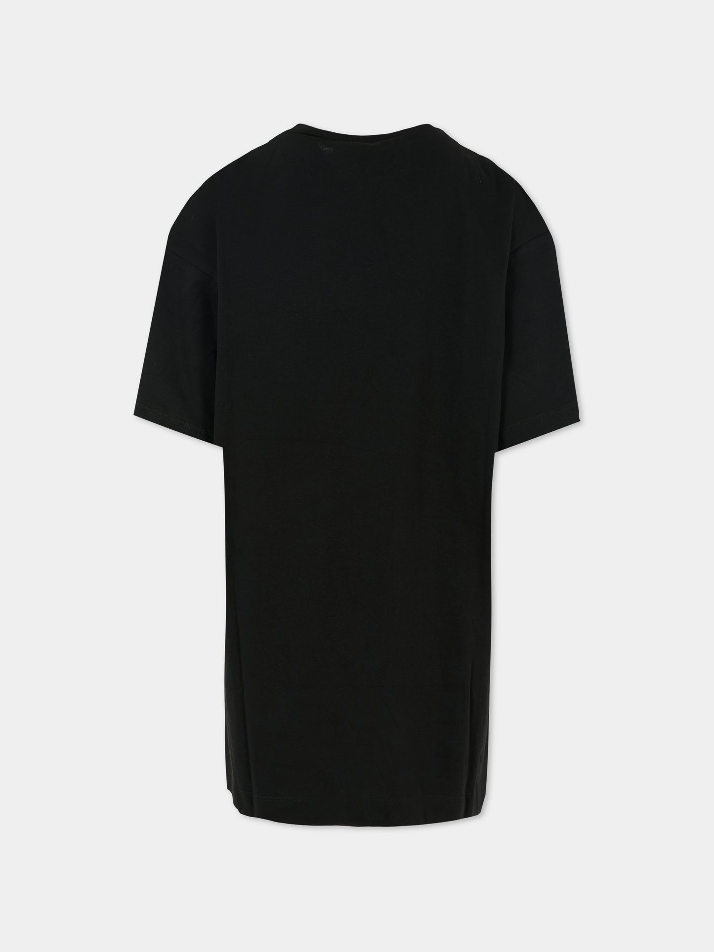 Vestito nero per bambina con logo,N°21 Kids,N2102I N0153 0N900