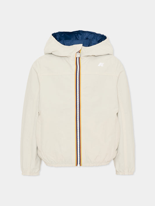 Giacca a vento beige P. Jake Cotton Double per bambini,K-way,K2145HW C71