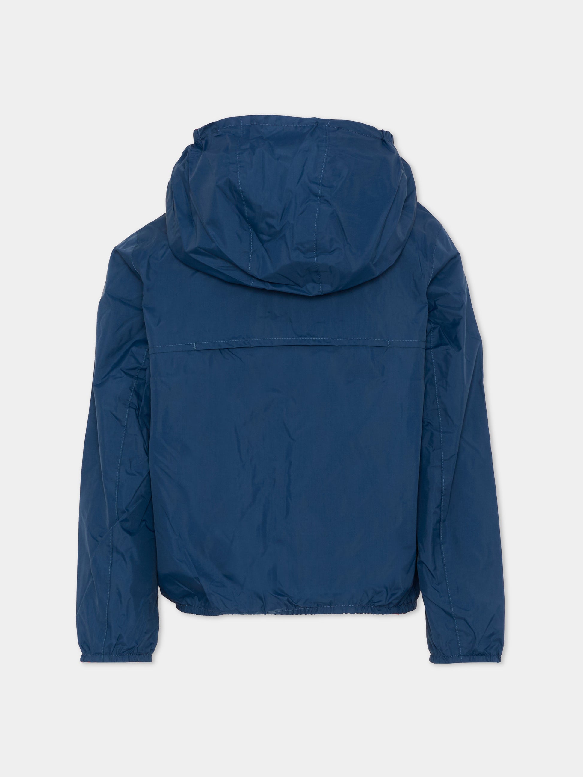 Giacca a vento blu per bambino reversibile,K-way,K61314W C0N