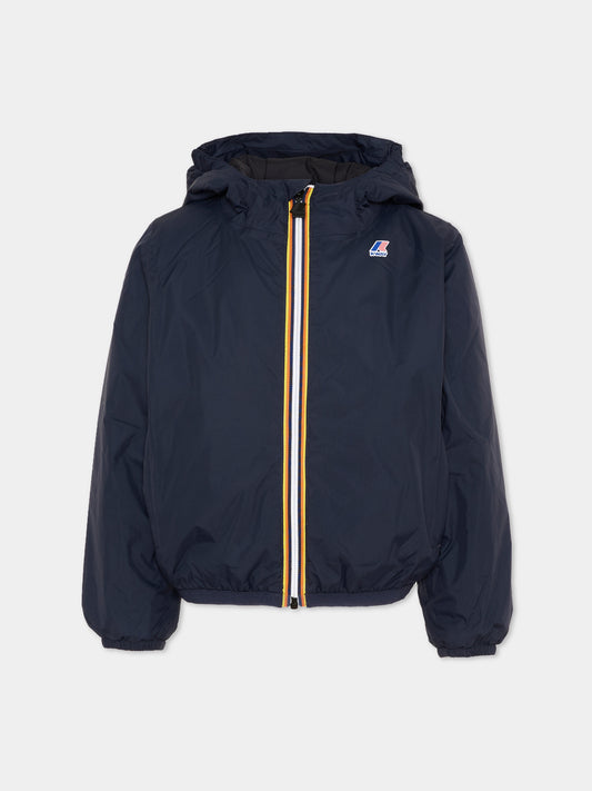 Giacche a vento blu per bambini,K-way,K7141FW K89