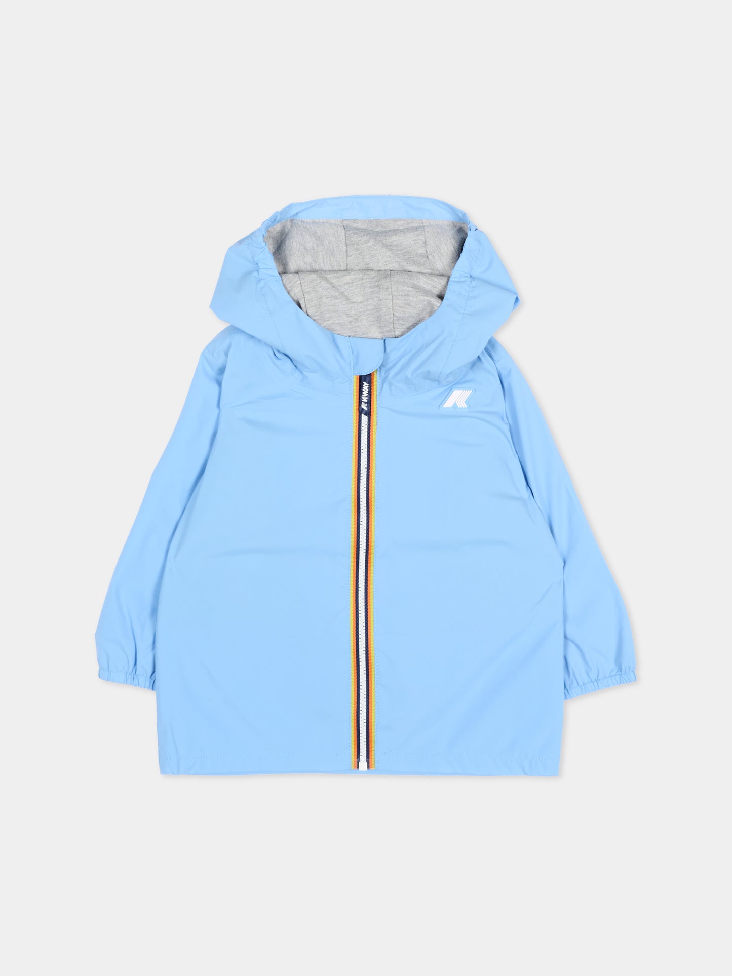 Giacca a vento celeste Jack Stretch per neonato con logo,K-way,K4136IW 356