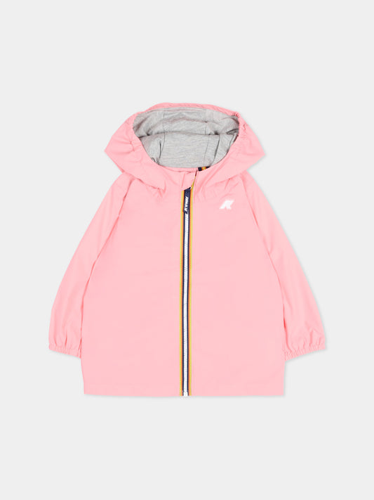 Giacca a vento rosa Jack Stretch per neonata con logo,K-way,K4136IW Q28