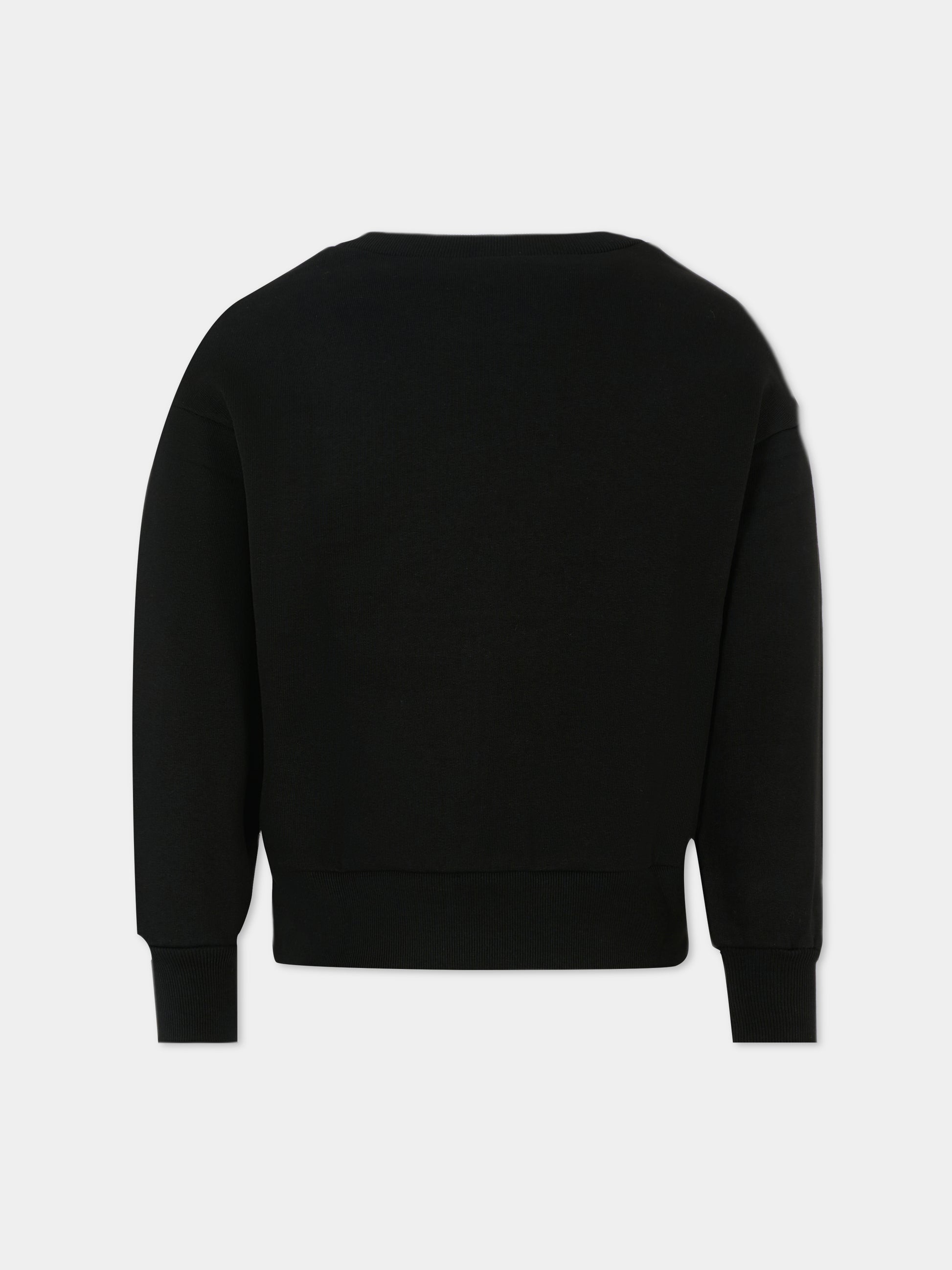 Felpa nera per bambina con logo,N°21 Kids,N21A23 N0154 0NC16